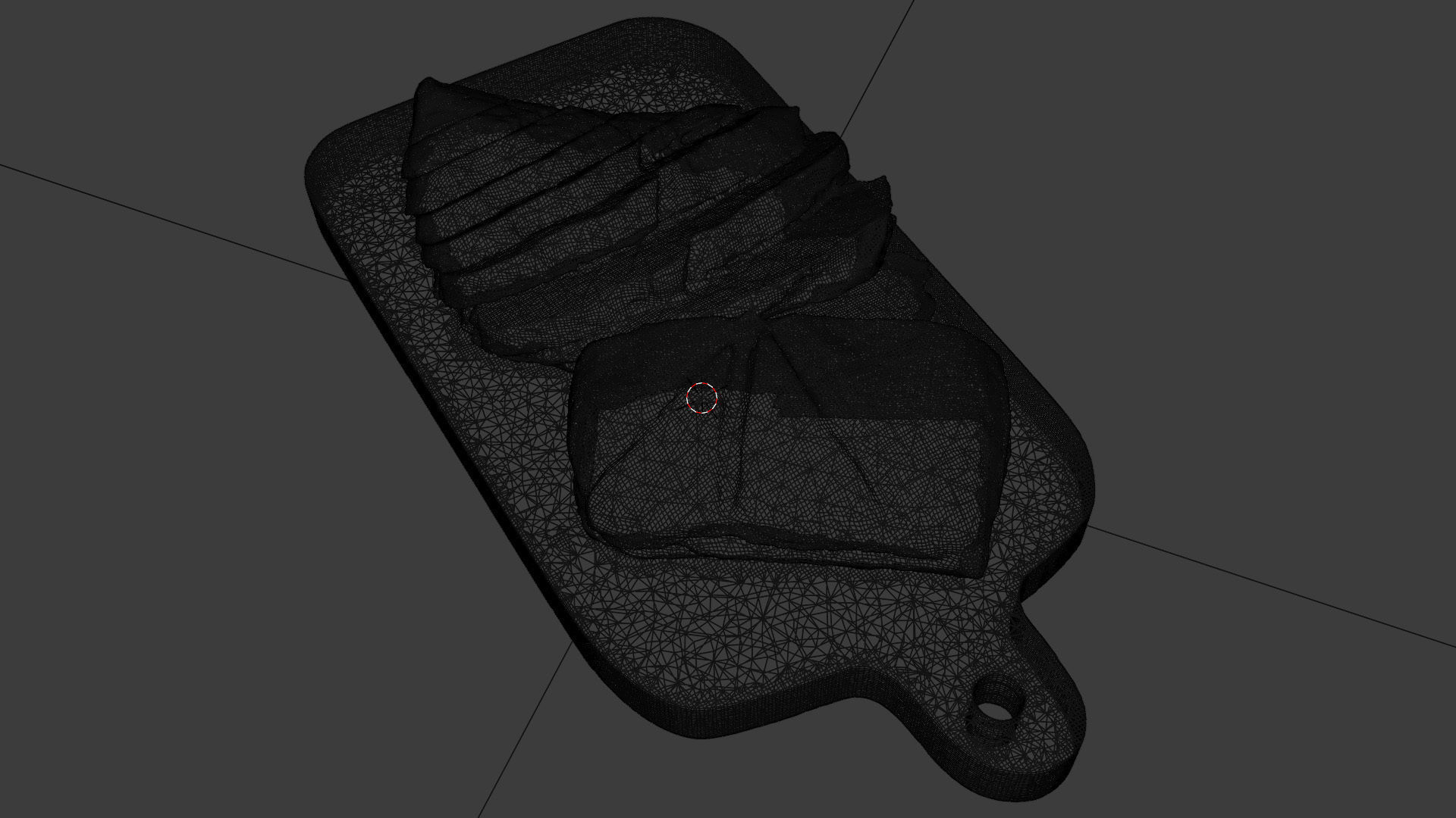 Slices of cut bread with seeds on wooden chopping board 3D model_3