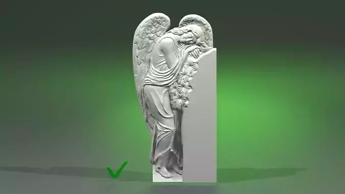 Angel girl with flowers  for CNC or 3D print 