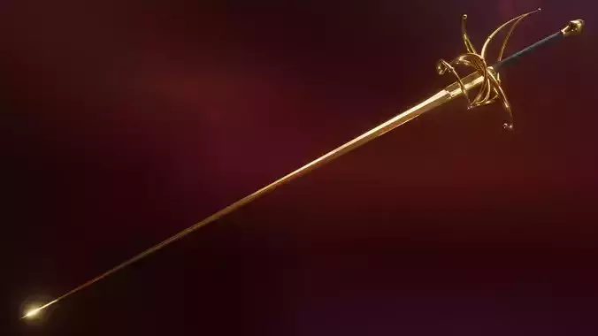 antique rapier Low-poly 3D model