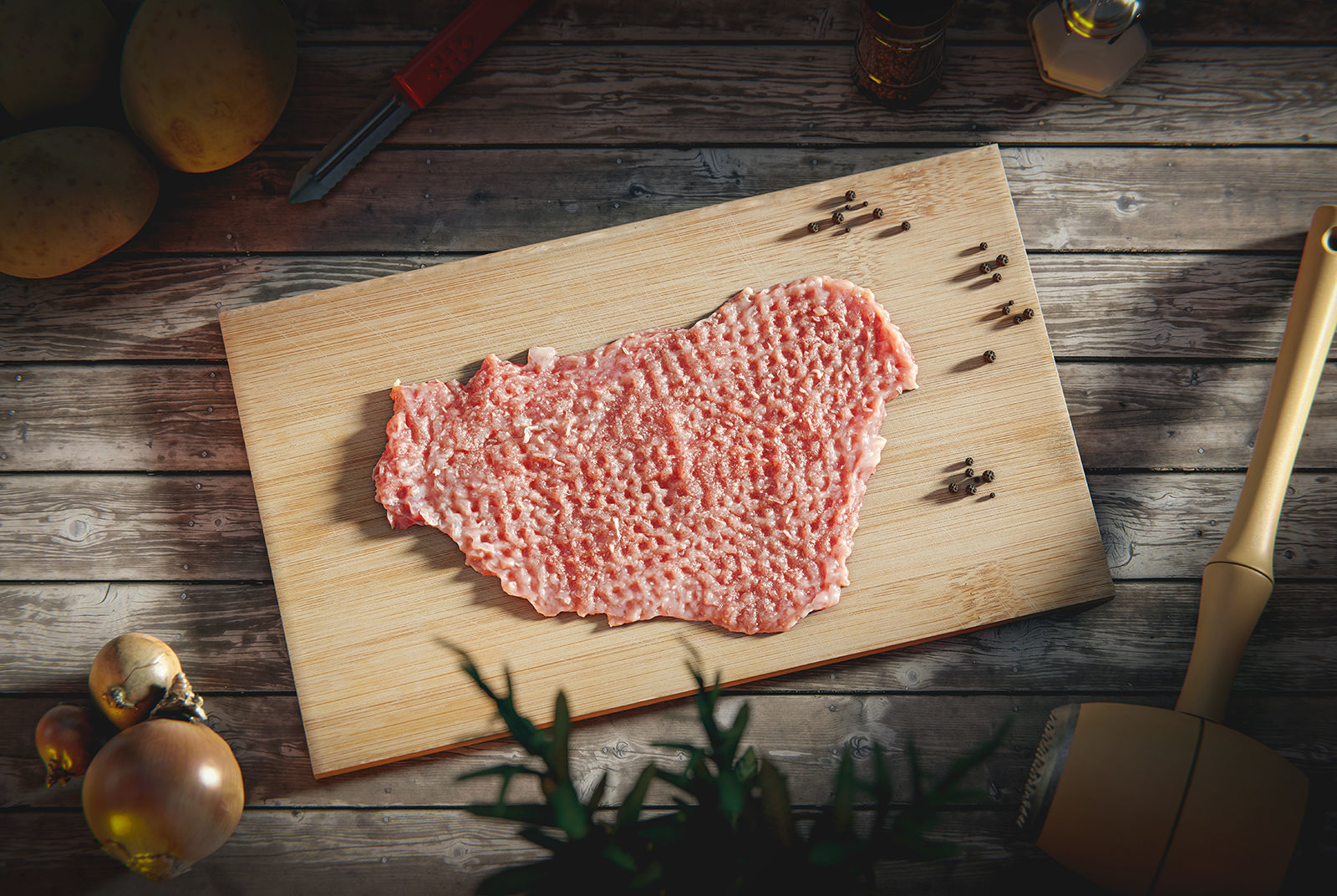 Photoscan of fresh smashed pork meat Low-poly 3D model_1