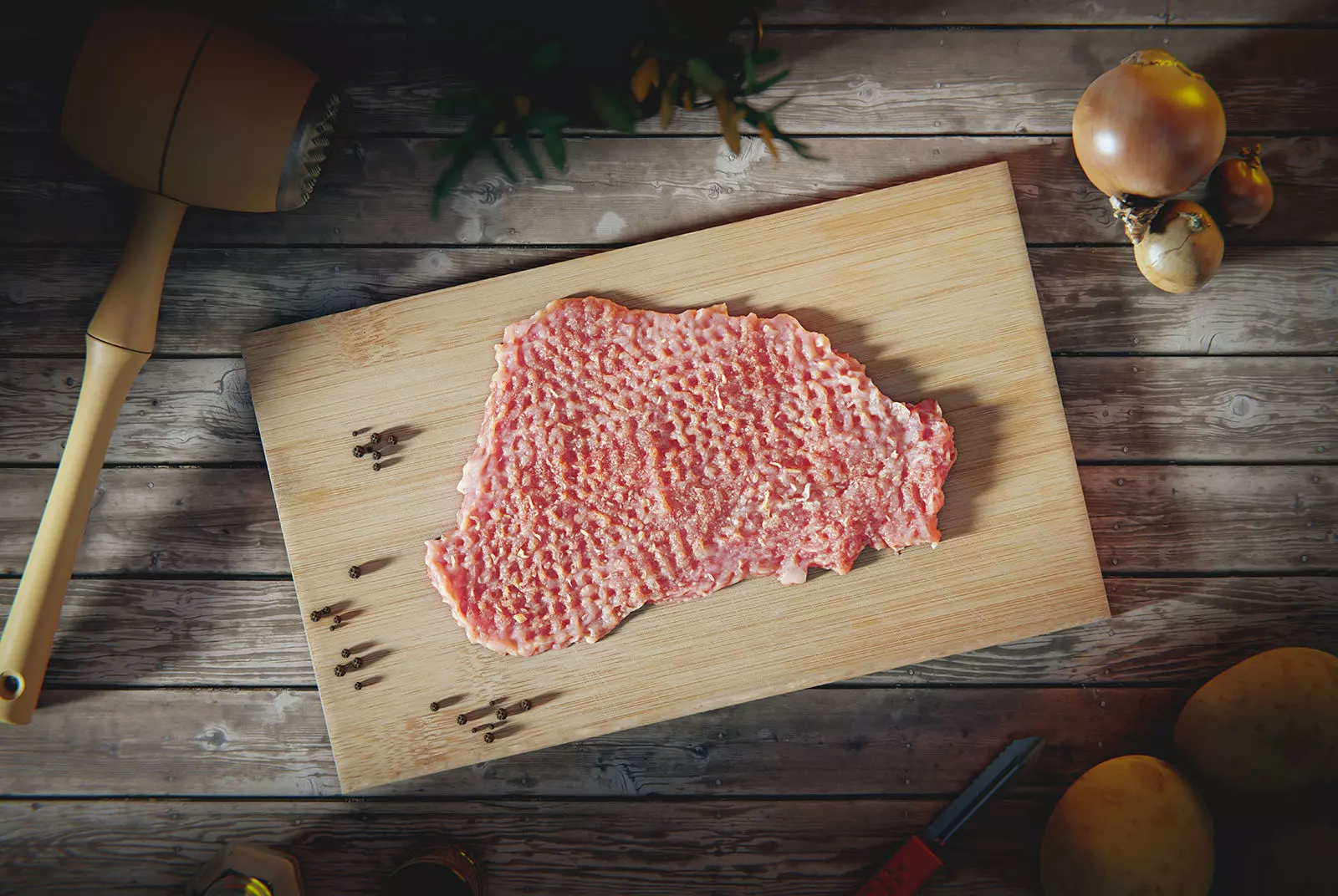 Photoscan of fresh smashed pork meat Low-poly 3D model_0