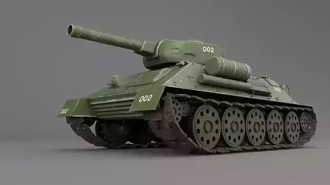 Tank T-34 3d model Soviet medium tank  world war weapon