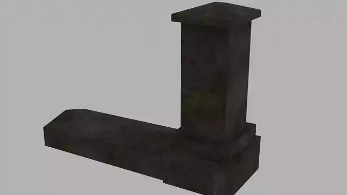Tomb - grave stone  blend Low-poly 3D model
