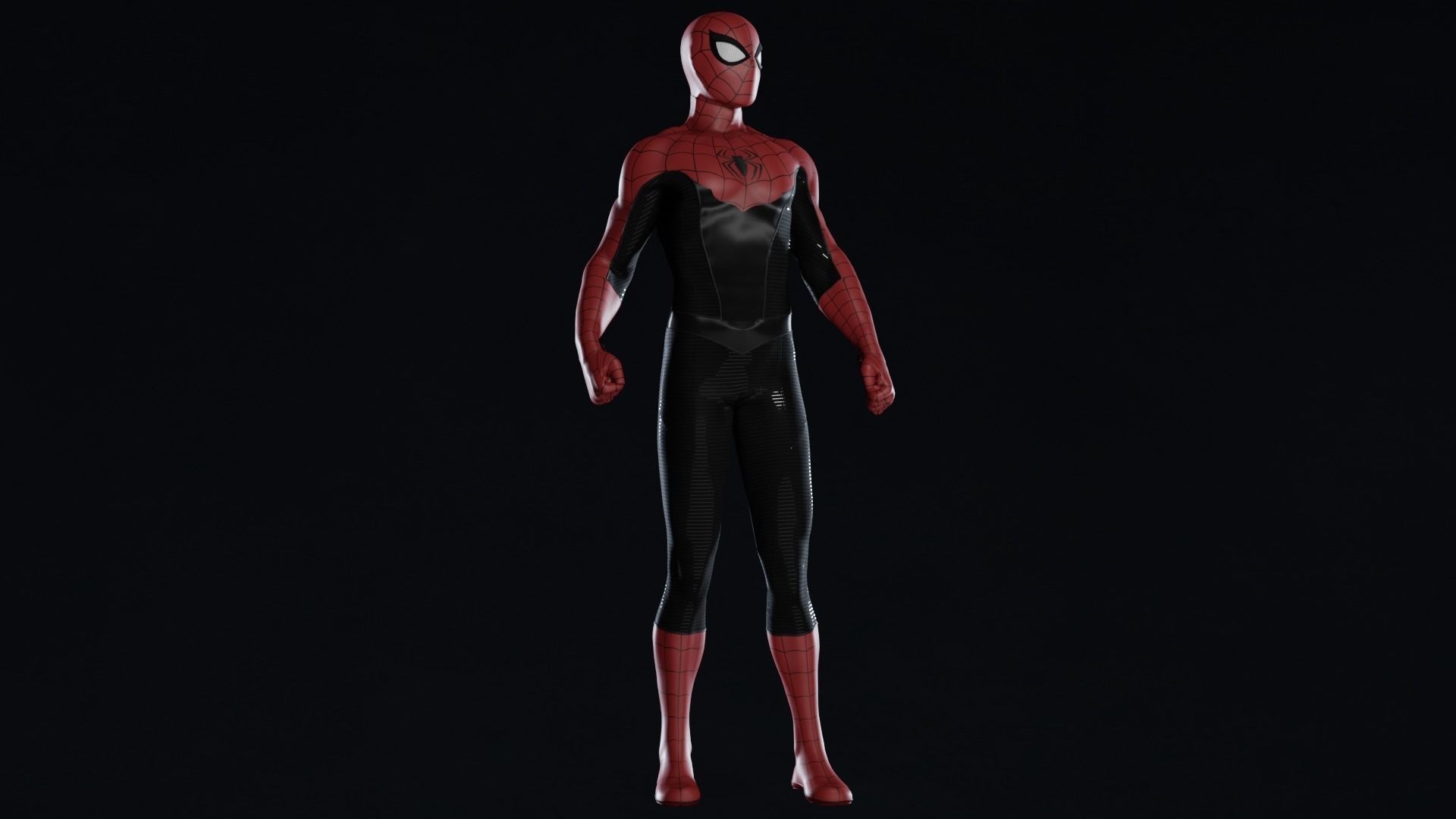 SpiderMan Custom Suit Third-Level Combat Suit Low-poly 3D model_4