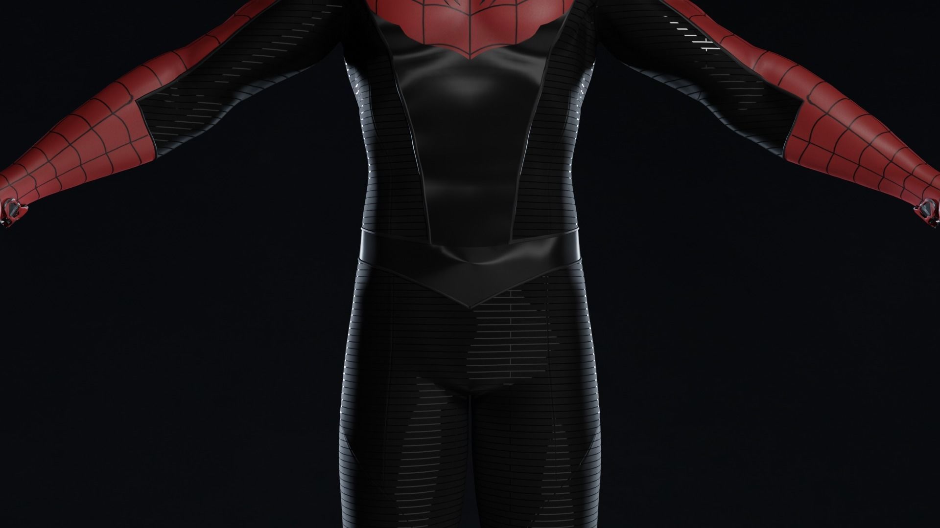 SpiderMan Custom Suit Third-Level Combat Suit Low-poly 3D model_1