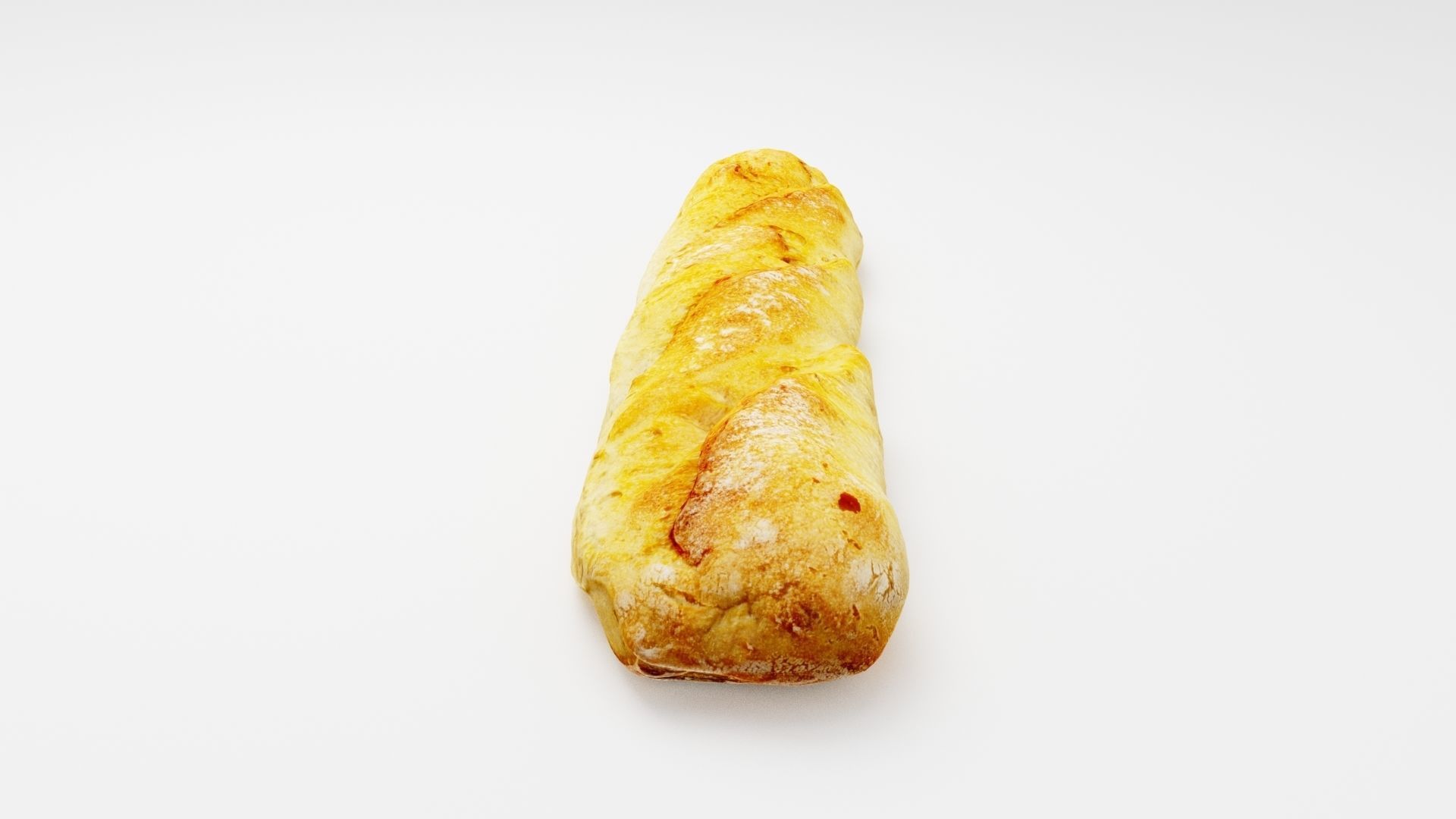 Baguette or French bread with cheese 3D model_2