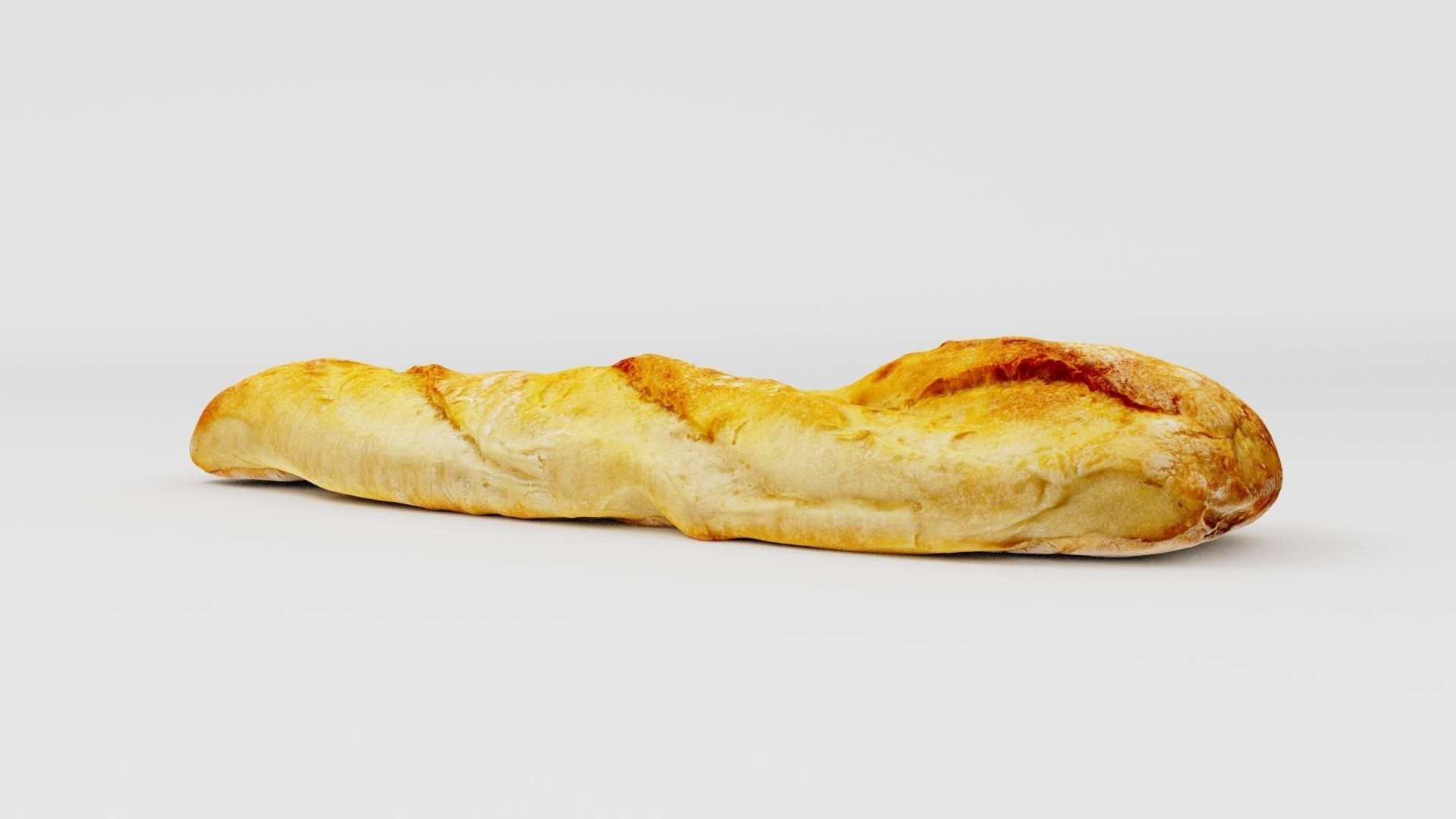 Baguette or French bread with cheese 3D model_6