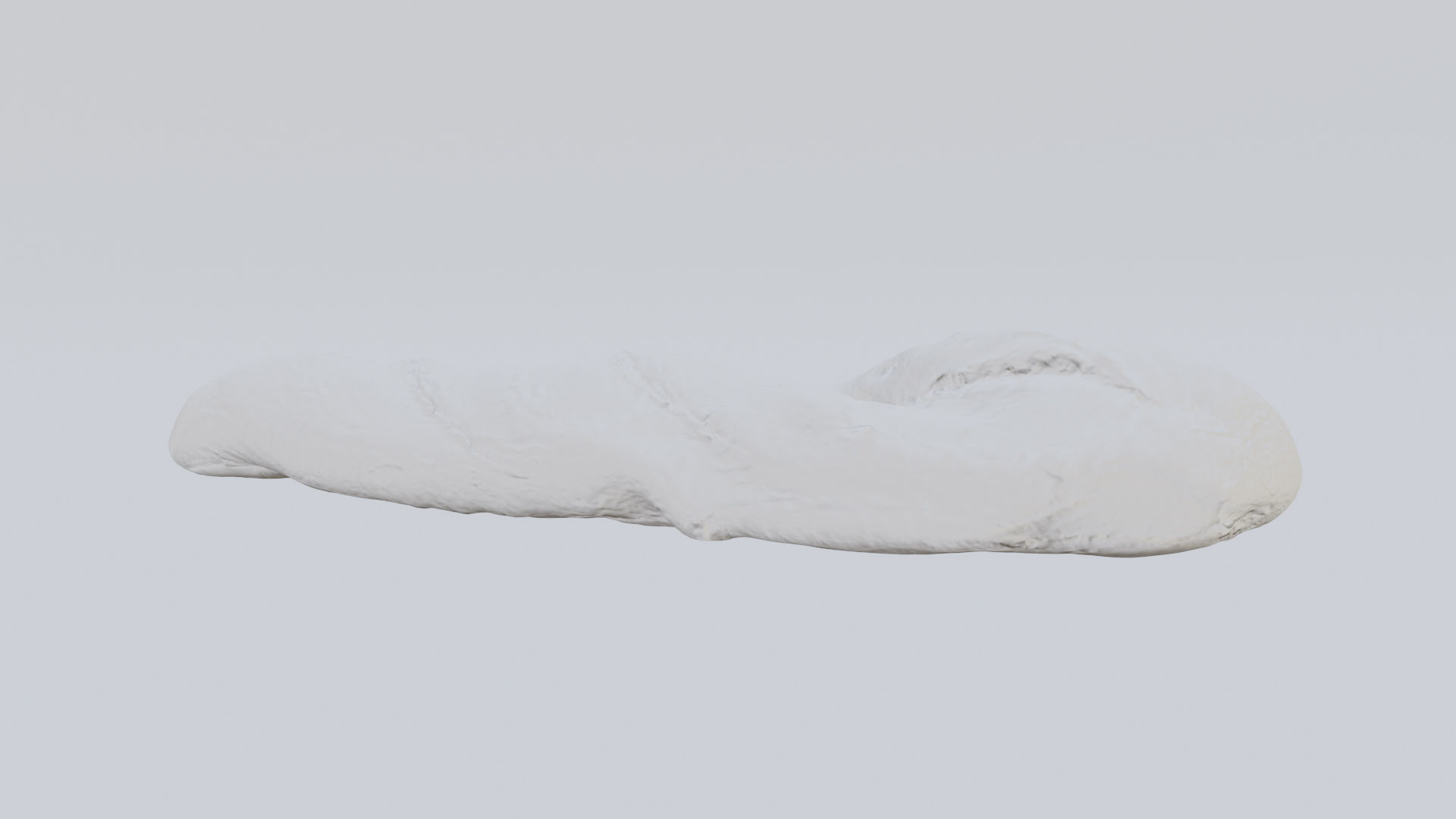 Baguette or French bread with cheese 3D model_3