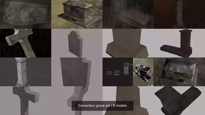 Cementery grave set