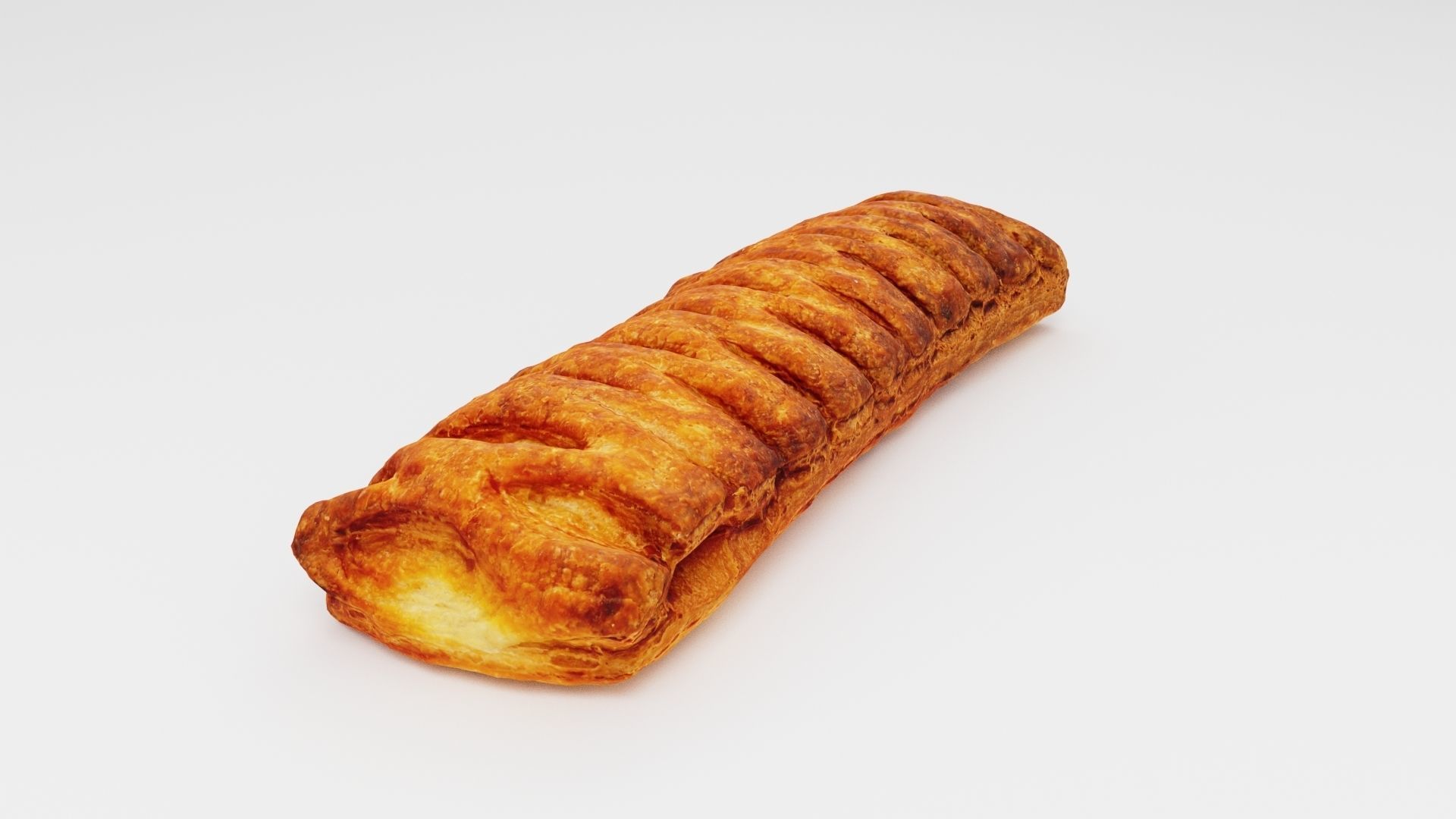 Cheese stick bun loaf or roll 3D model_1