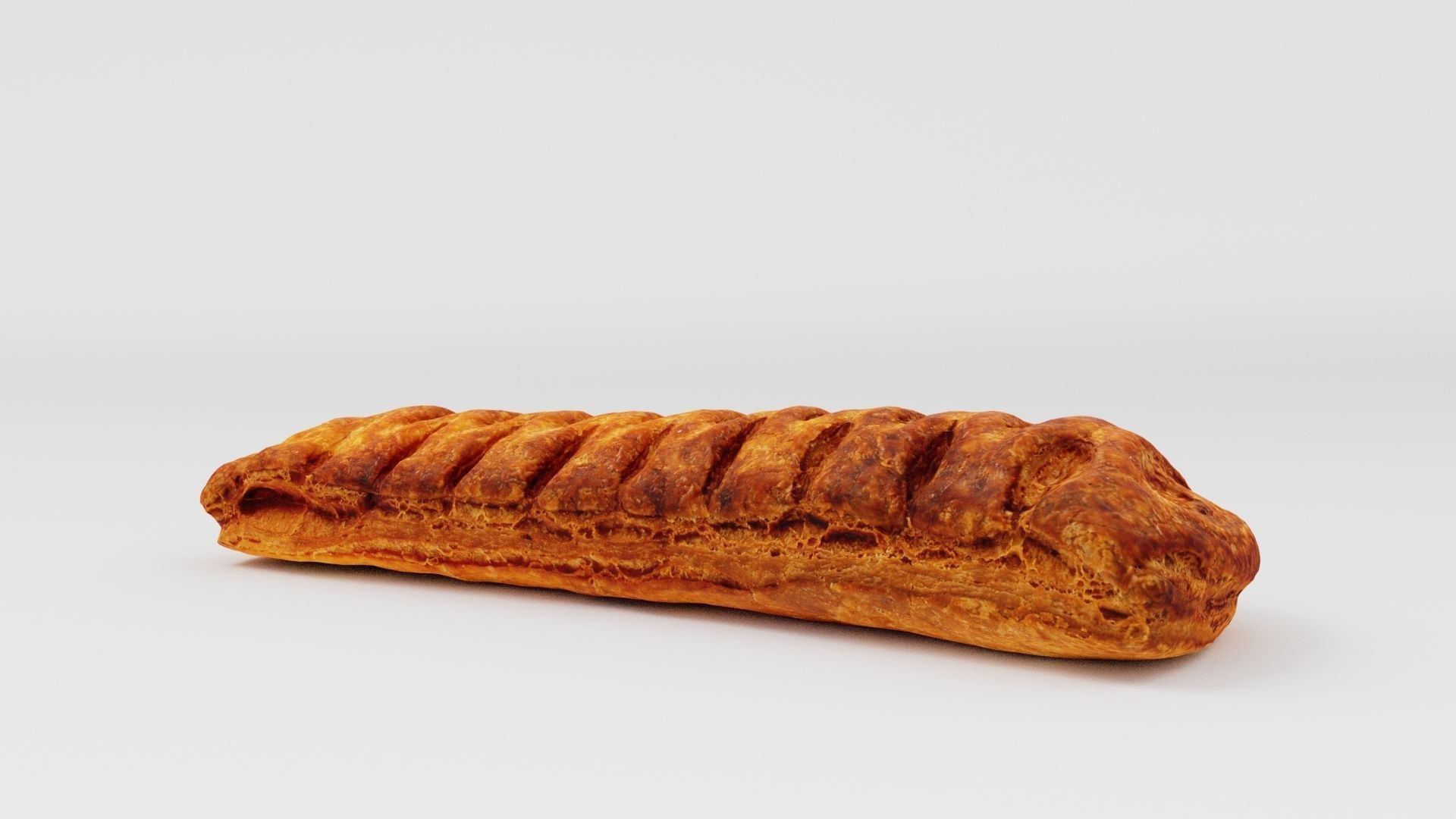 Cheese stick bun loaf or roll 3D model_2