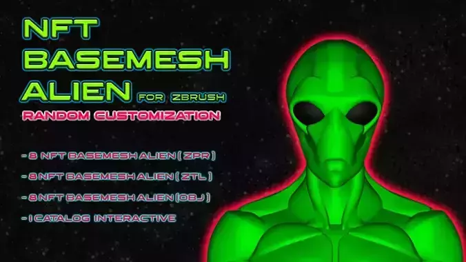 NFT Basemesh Alien - Random Customization 3D model