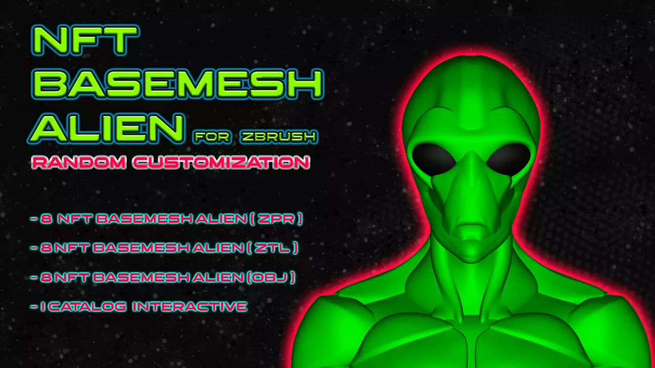 NFT Basemesh Alien - Random Customization 3D model