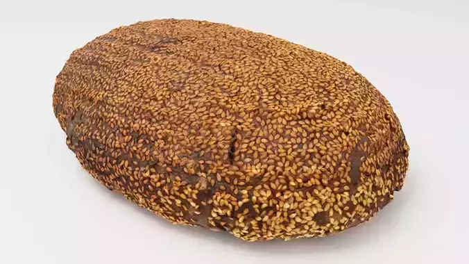 Black or dark bread with sesame seeds icing