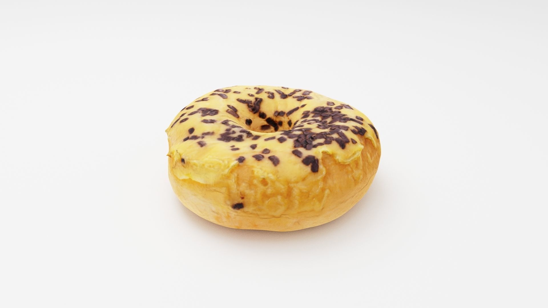 Doughnut glazed with colorful glazing and chocolate 3D model_6