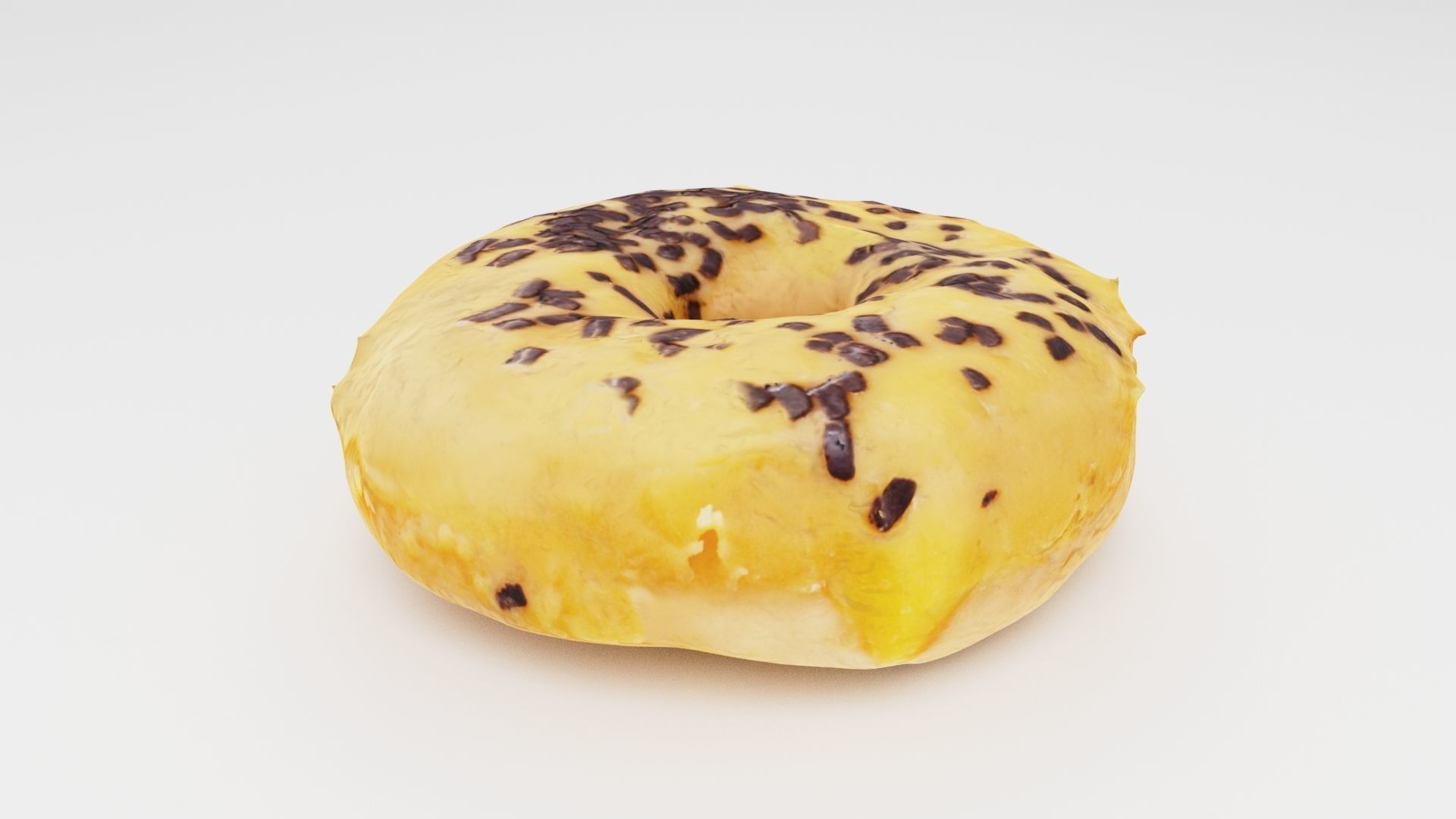 Doughnut glazed with colorful glazing and chocolate 3D model_3