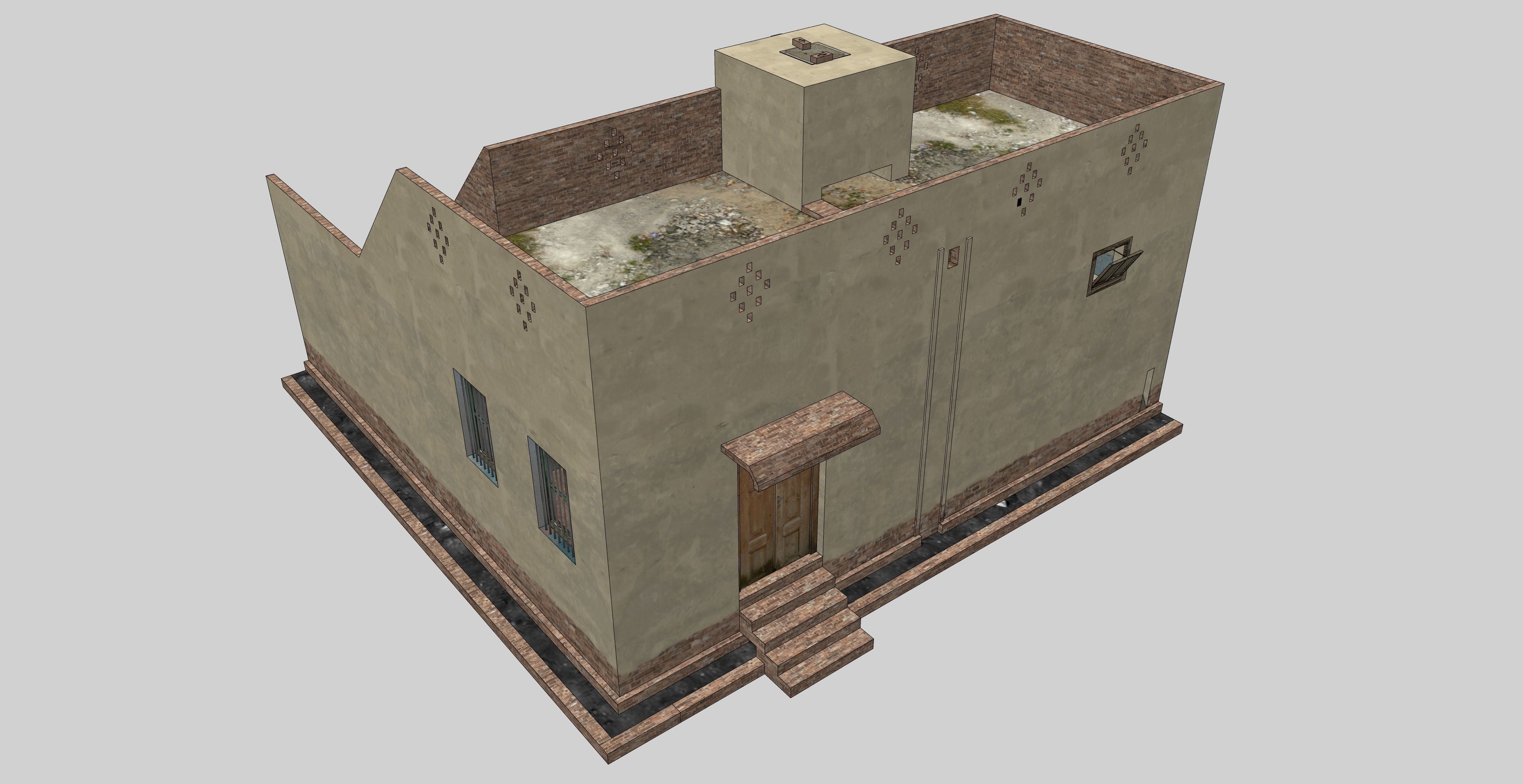 Old House 5 Low-poly 3D model_6