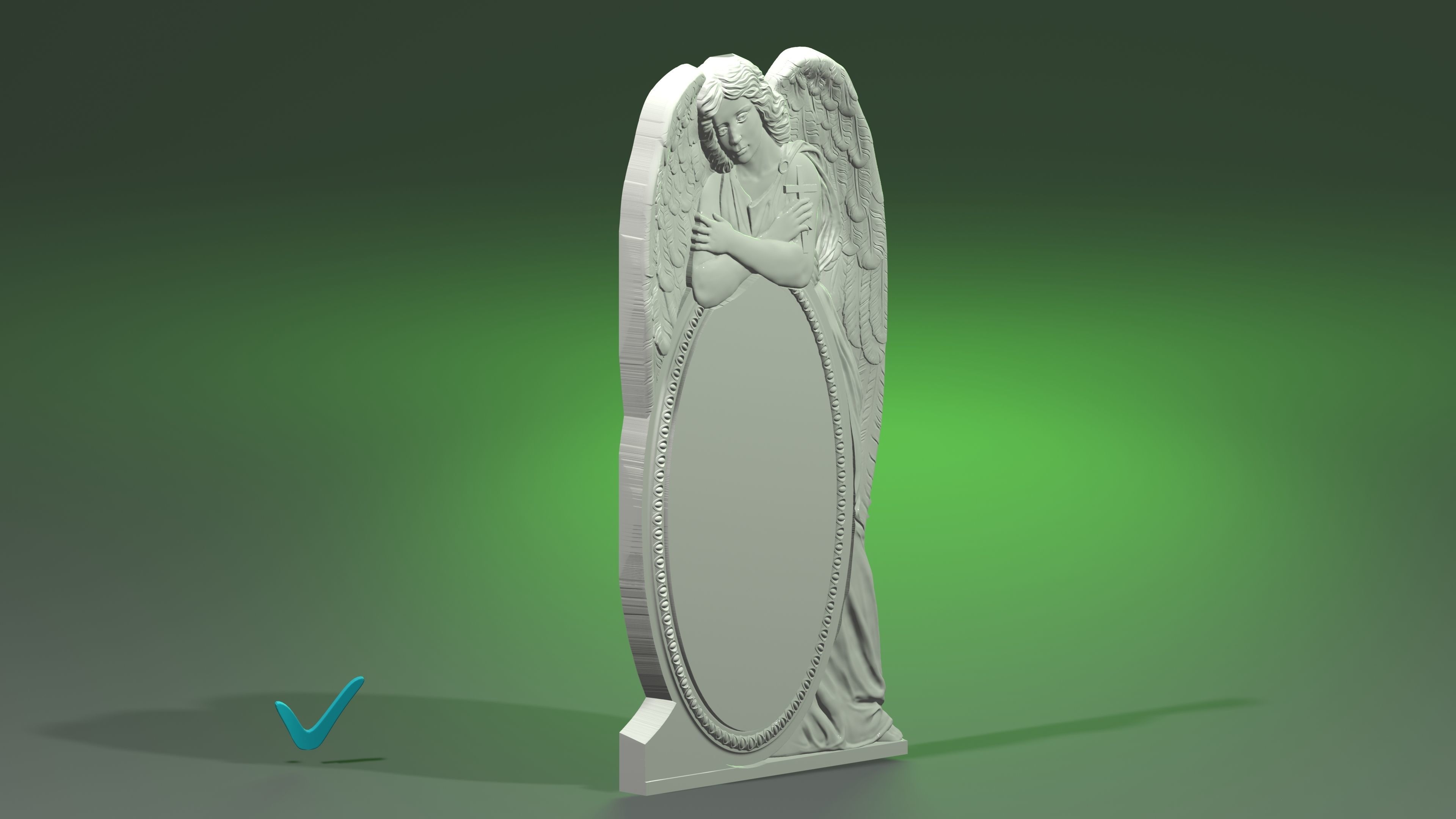 Angel with a frame  3D print model_2