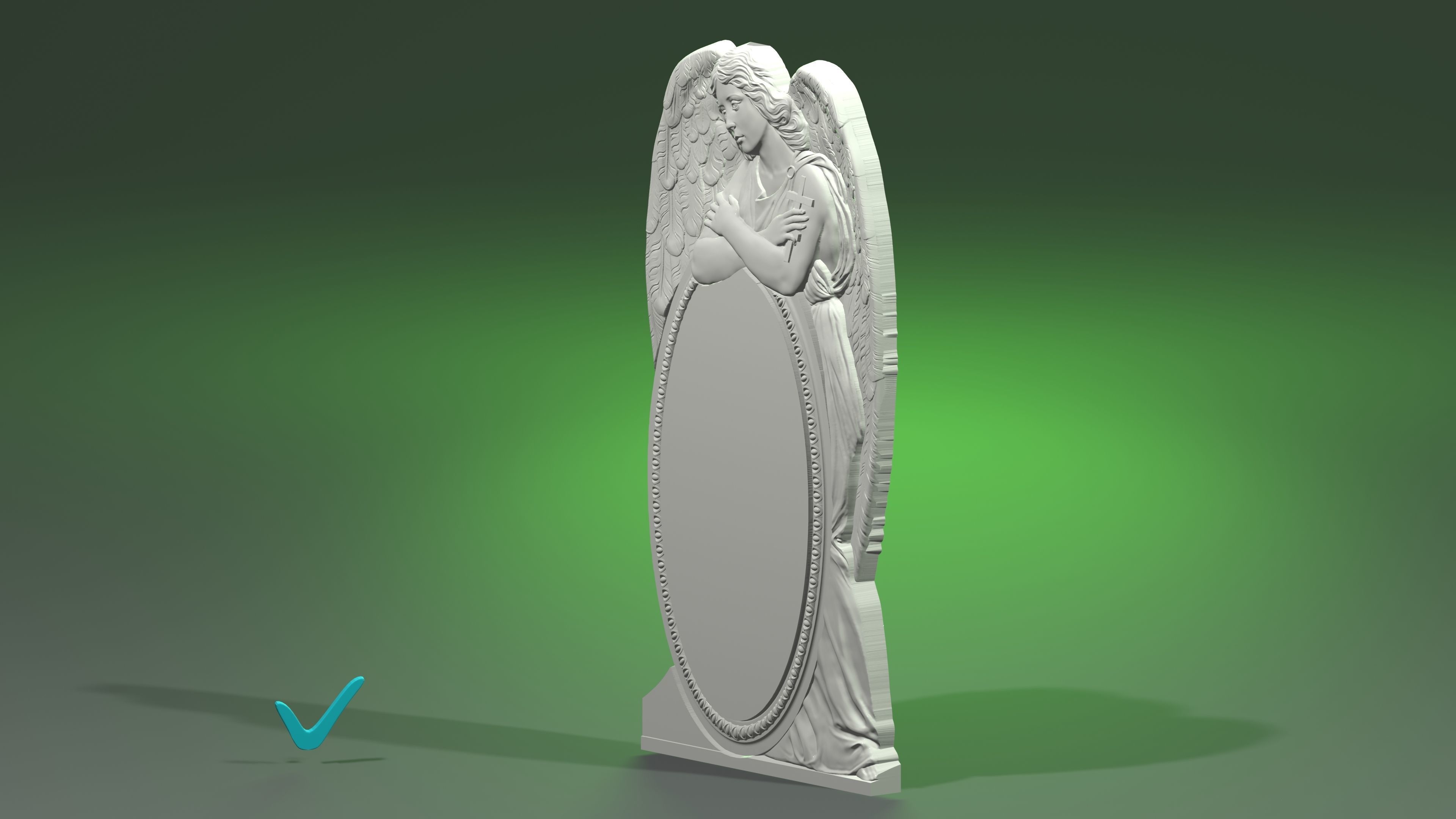Angel with a frame  3D print model_1