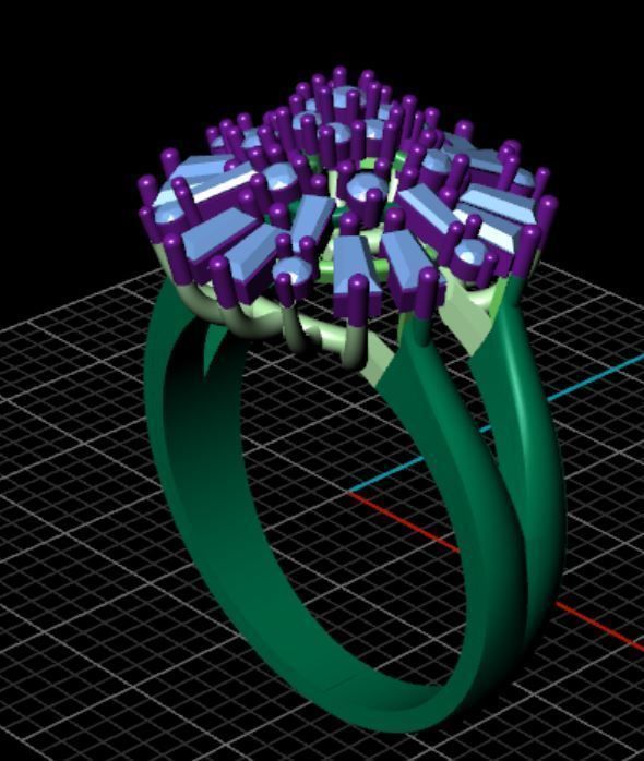 diamond ring 3D print model_2