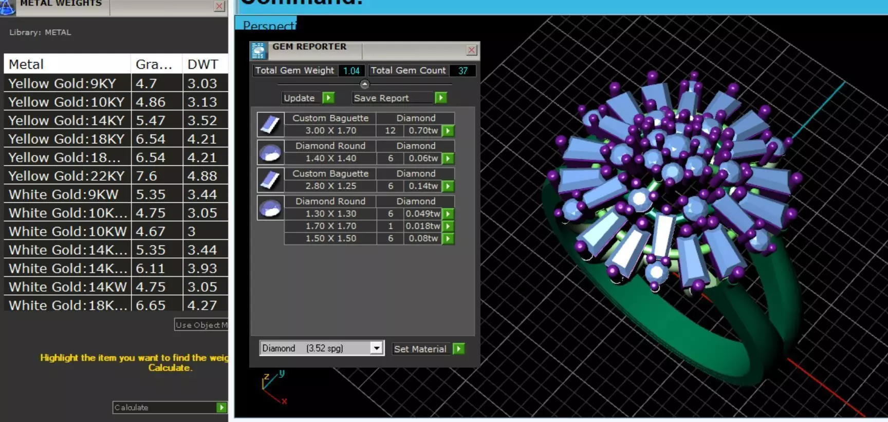 diamond ring 3D print model_0