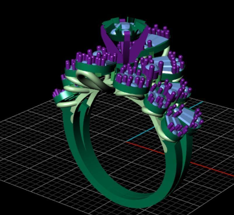 diamond ring 3D print model_2