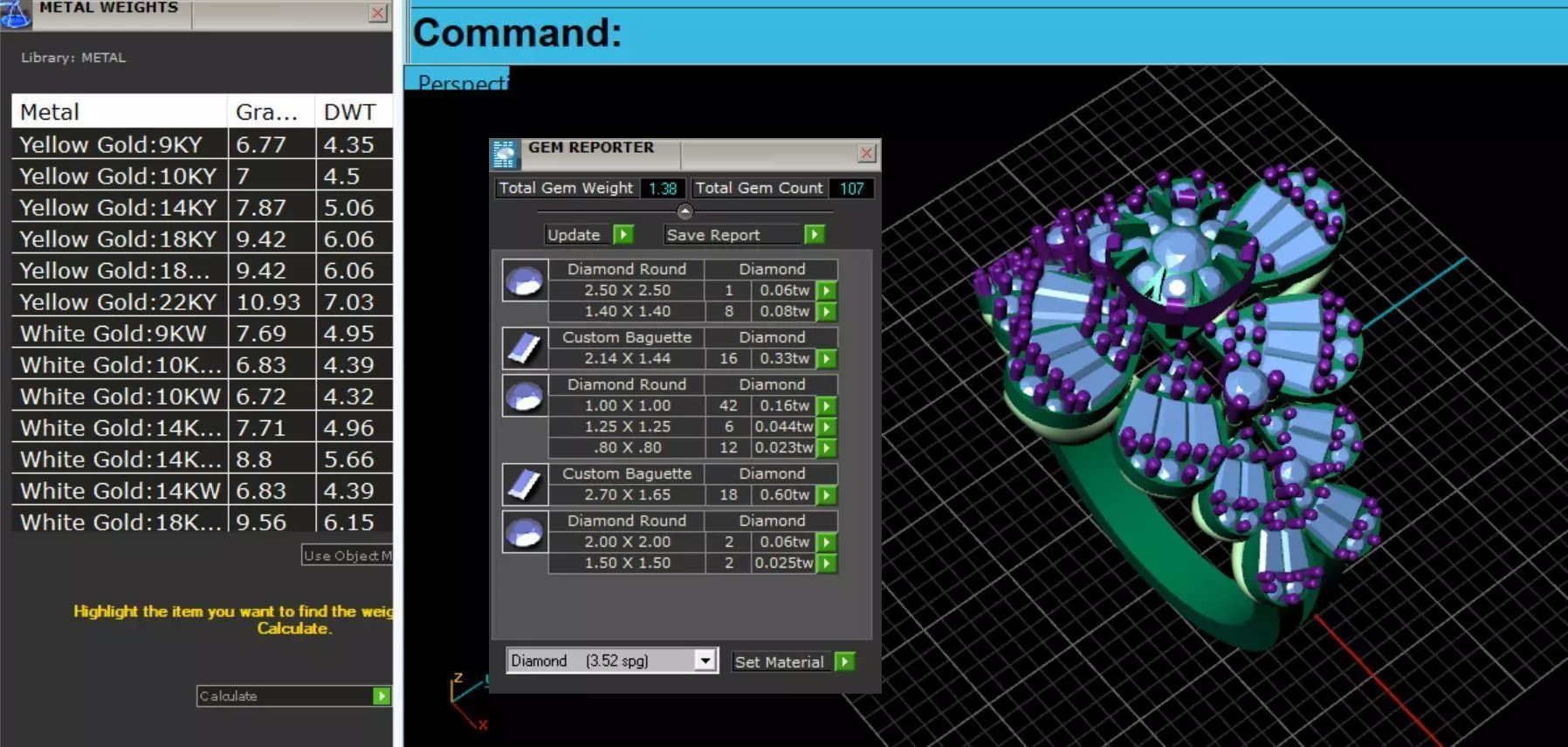 diamond ring 3D print model_0
