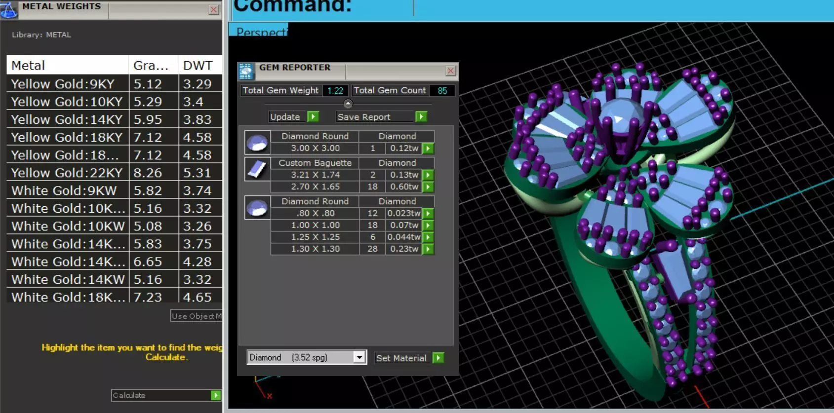 rings diamond 3D print model_0