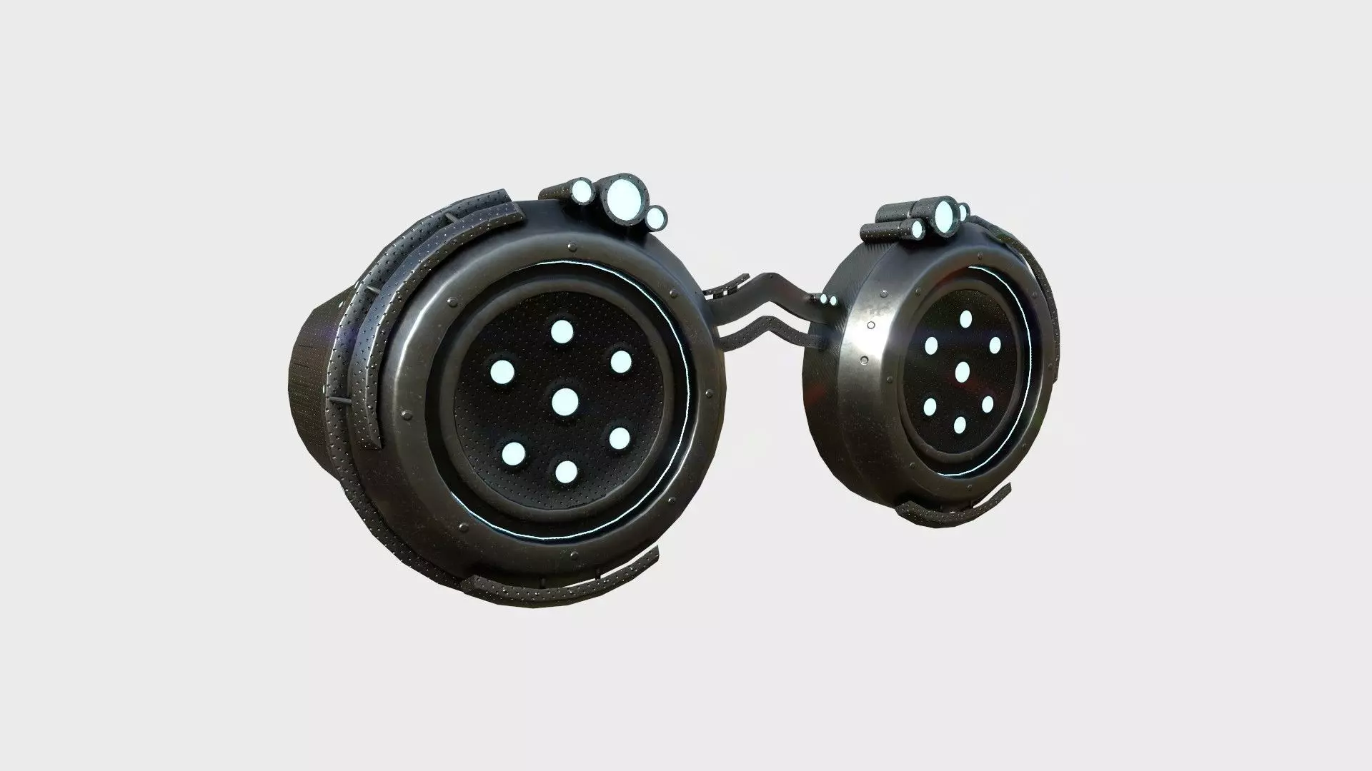 SciFi Glasses G01 Dark Steel - Character Design Fashion Low-poly 3D model_0