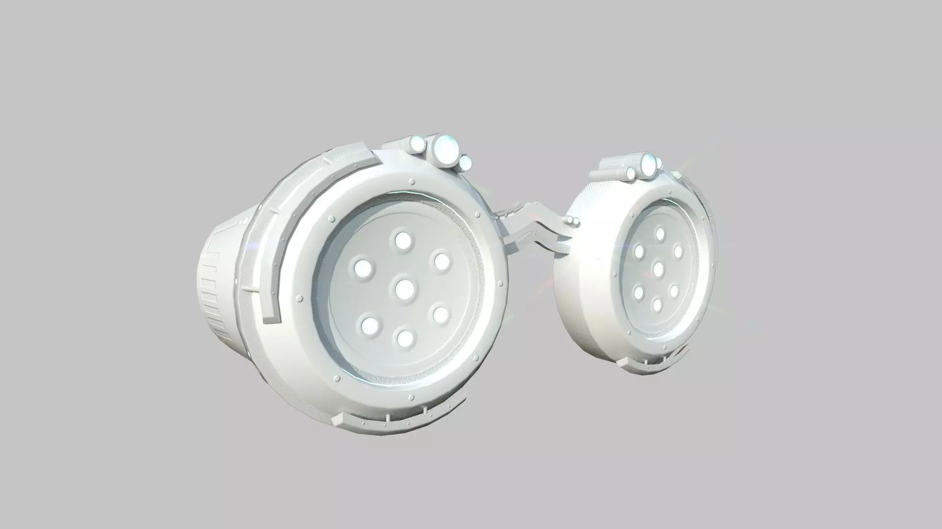 SciFi Glasses G02 White - Character Design Fashion Low-poly 3D model_0