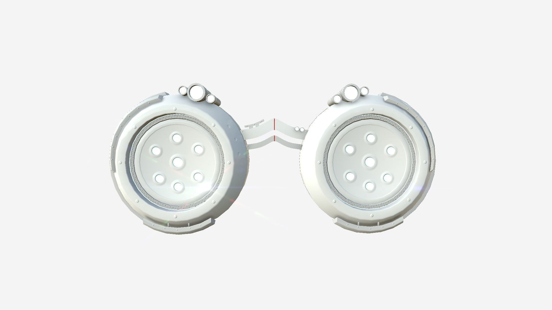 SciFi Glasses G02 White - Character Design Fashion Low-poly 3D model_1