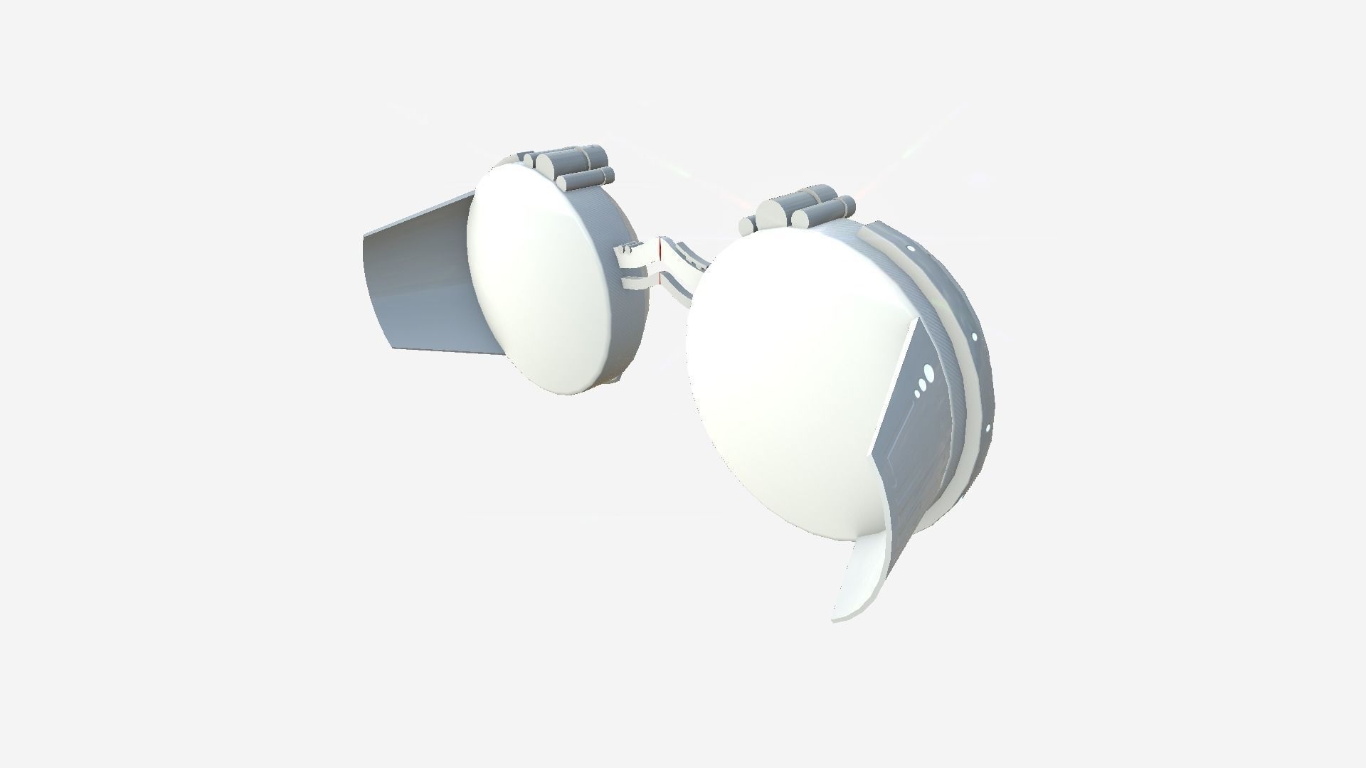 SciFi Glasses G02 White - Character Design Fashion Low-poly 3D model_4