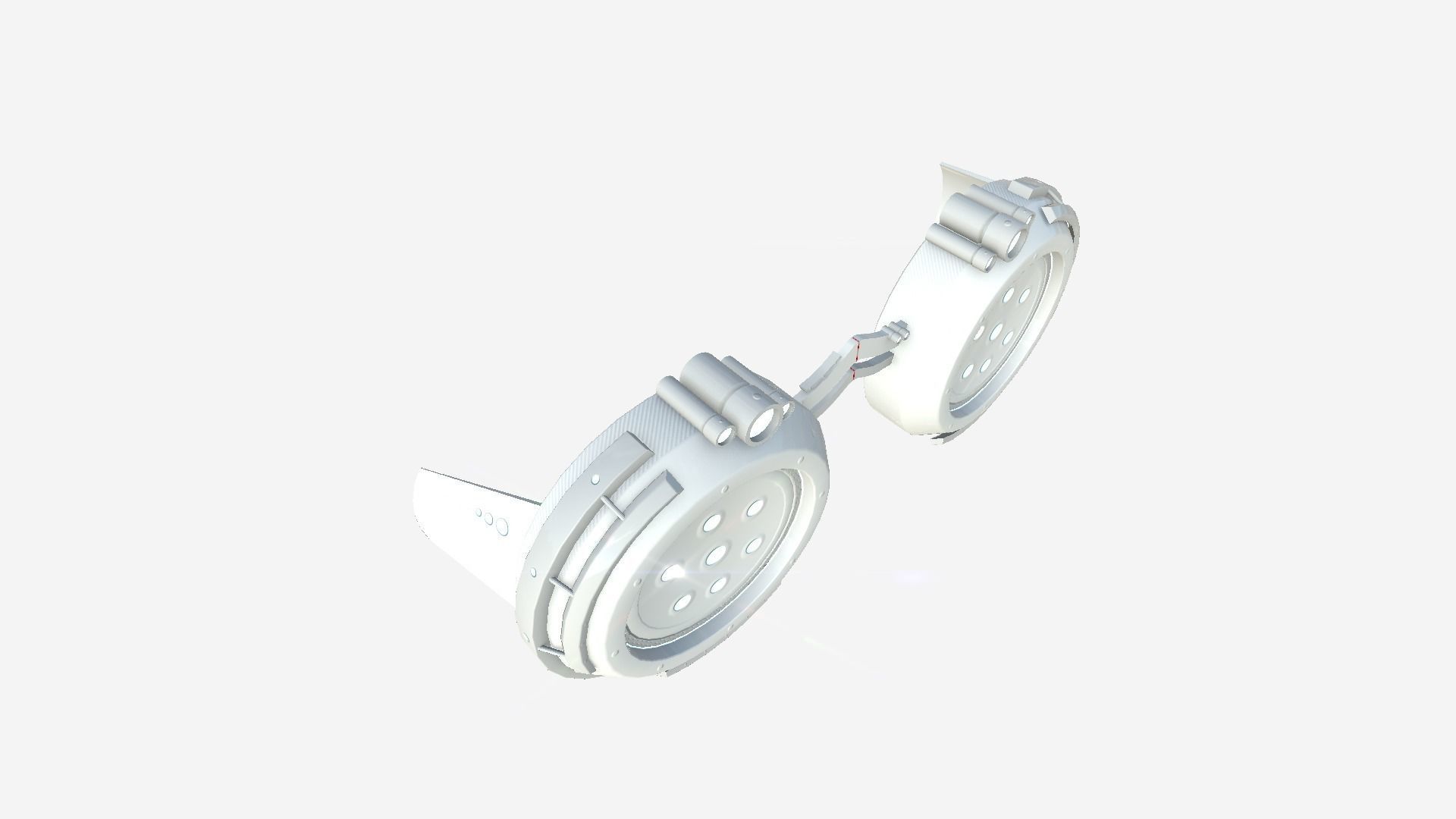 SciFi Glasses G02 White - Character Design Fashion Low-poly 3D model_3