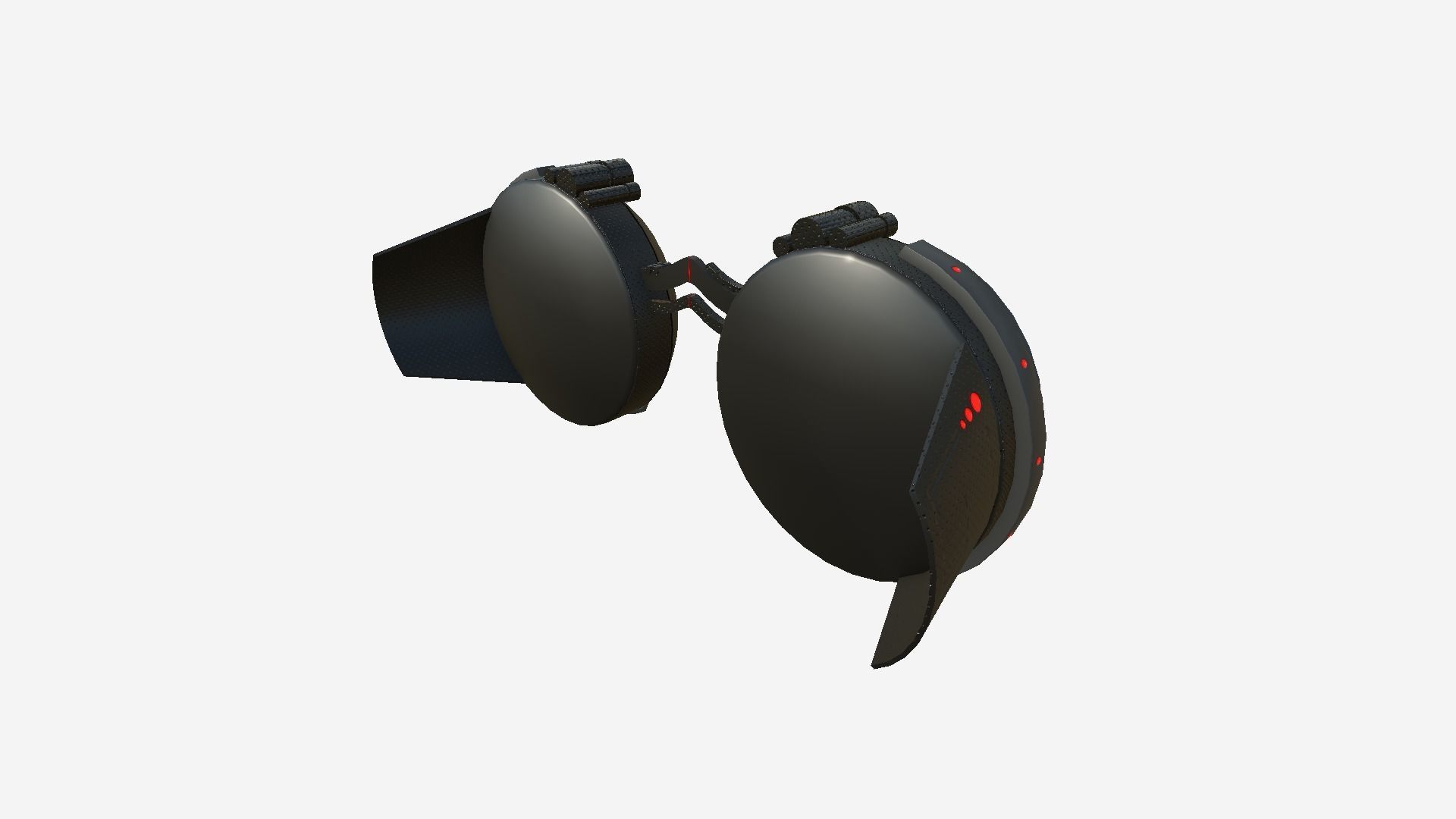 SciFi Glasses G03 Black Red - Character Design Fashion Low-poly 3D model_4