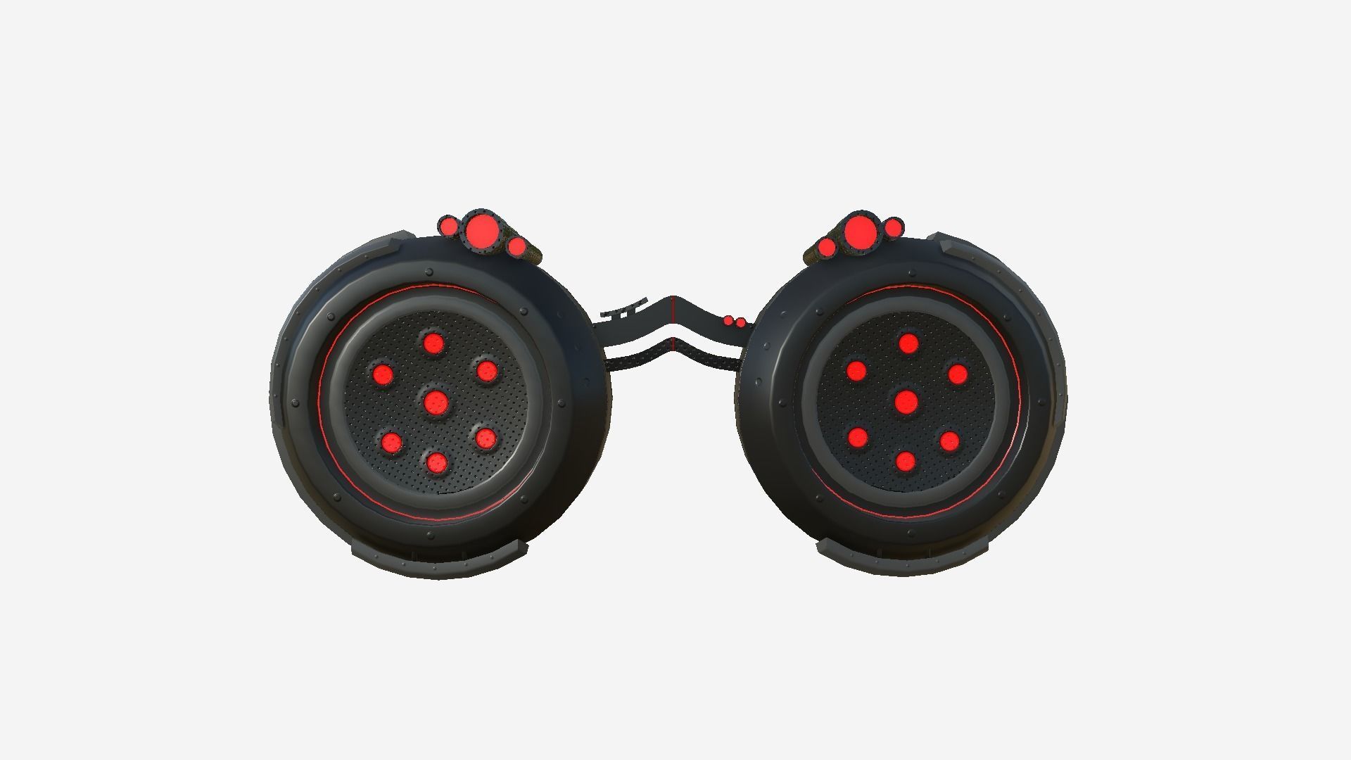 SciFi Glasses G03 Black Red - Character Design Fashion Low-poly 3D model_1