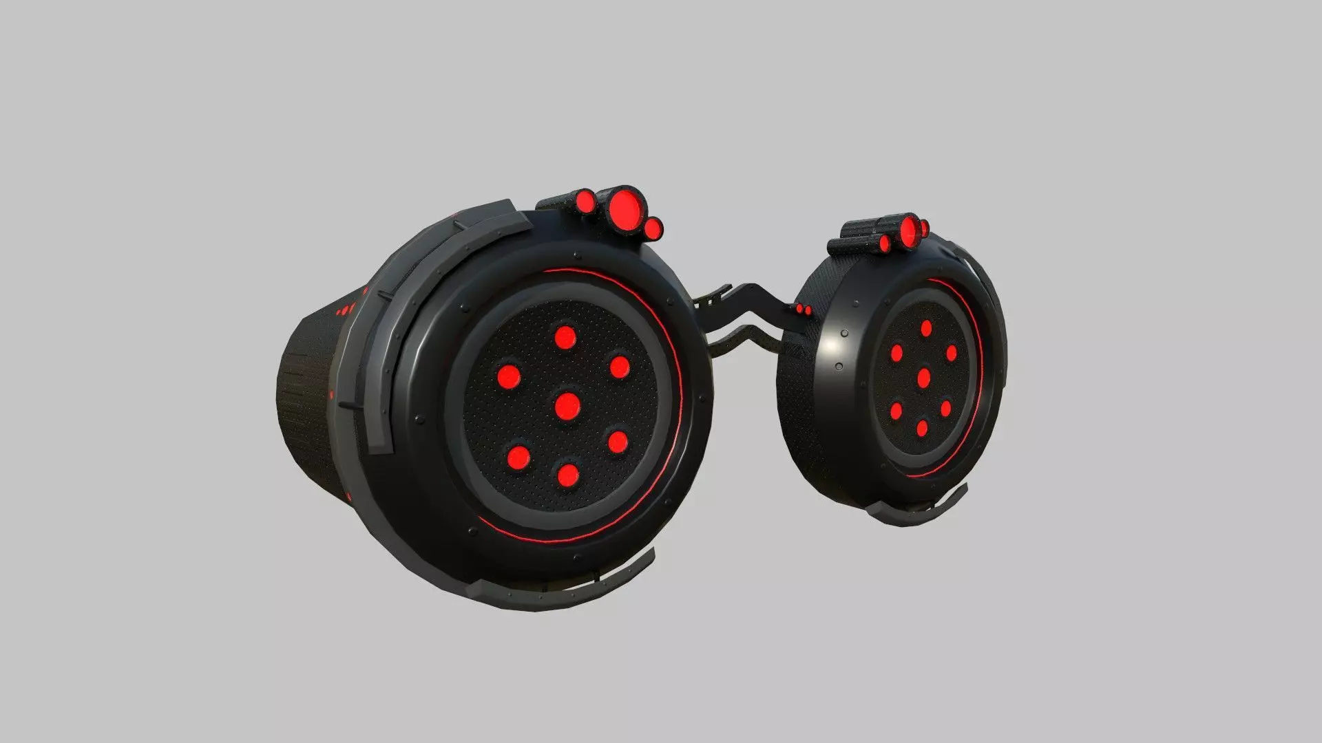 SciFi Glasses G03 Black Red - Character Design Fashion Low-poly 3D model_0