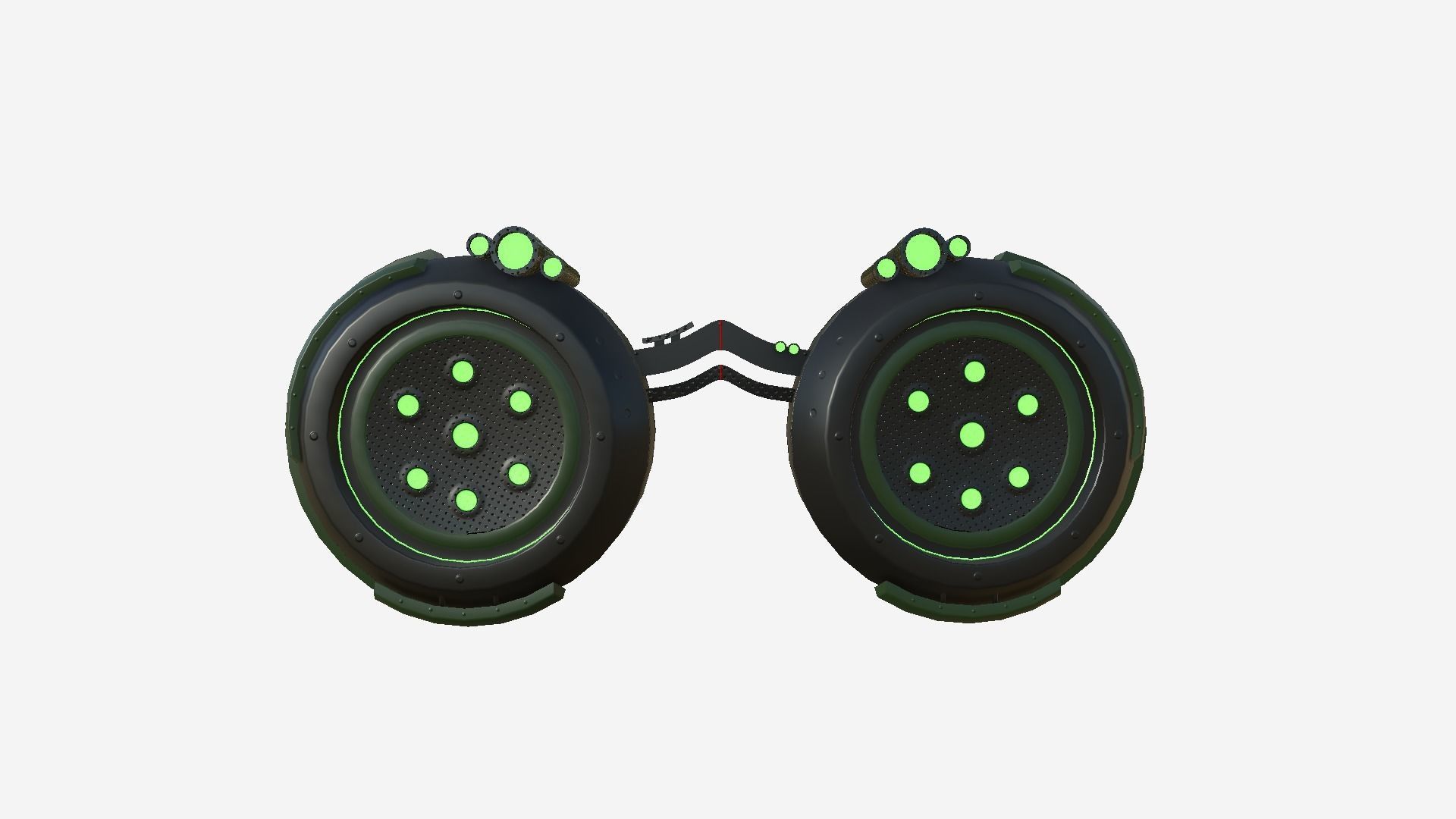 SciFi Glasses G04 Black Green - Character Design Fashion Low-poly 3D model_1