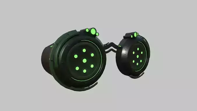 SciFi Glasses G04 Black Green - Character Design Fashion Low-poly 3D model