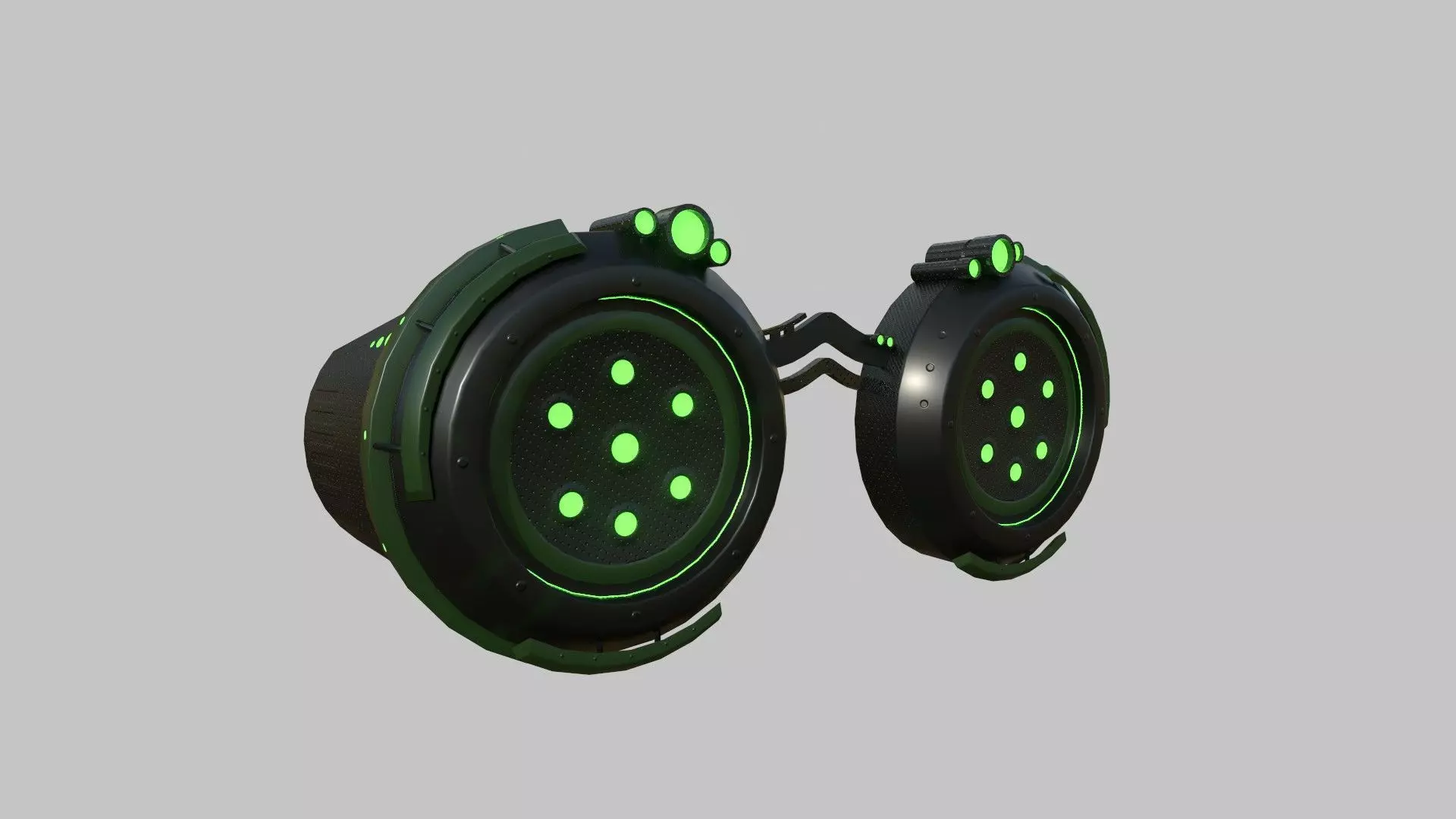 SciFi Glasses G04 Black Green - Character Design Fashion Low-poly 3D model_0