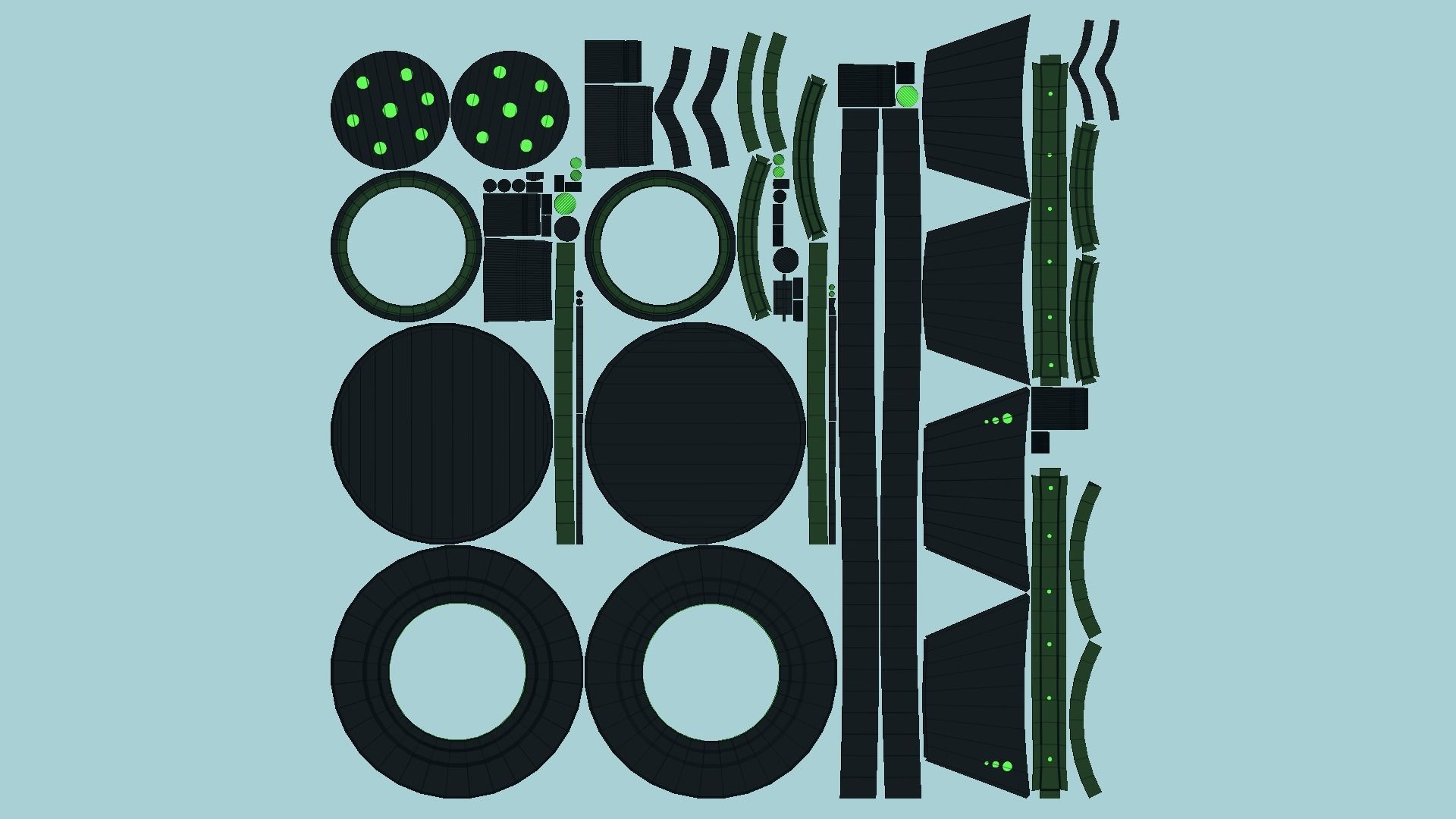 SciFi Glasses G04 Black Green - Character Design Fashion Low-poly 3D model_5