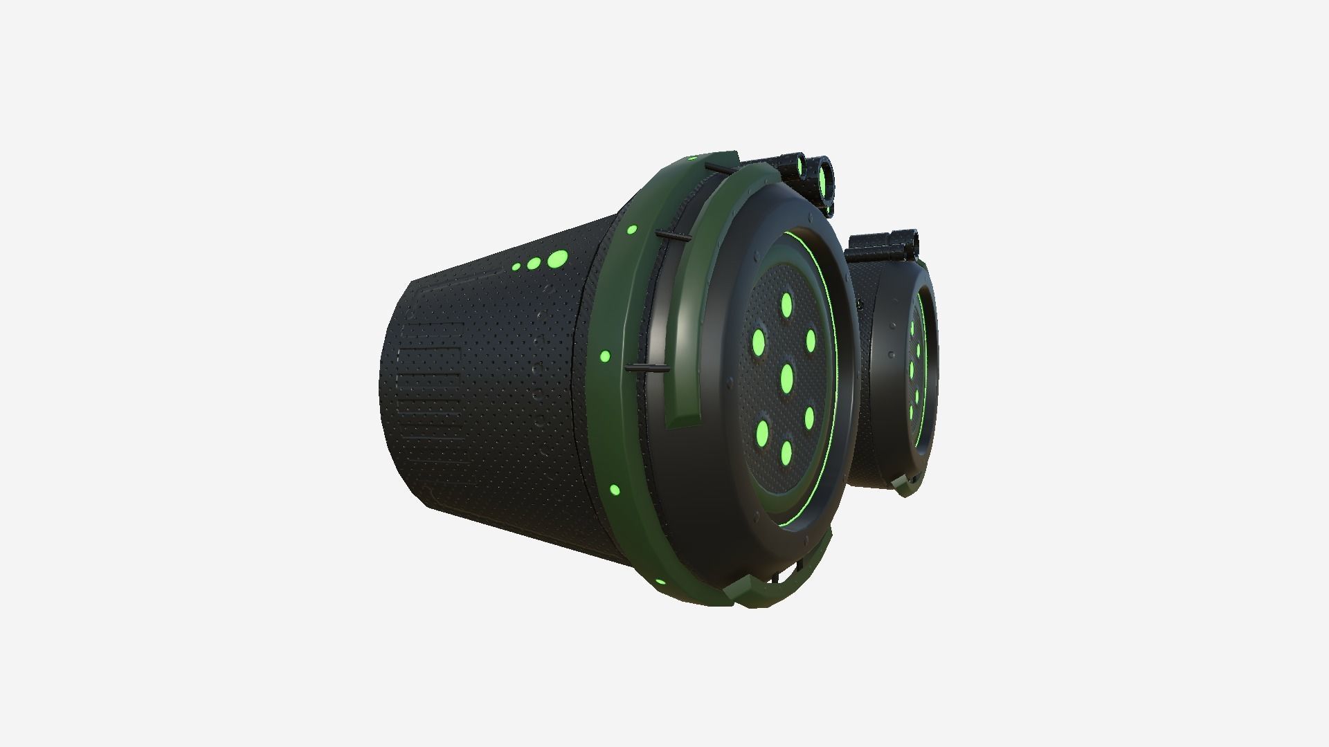 SciFi Glasses G04 Black Green - Character Design Fashion Low-poly 3D model_2