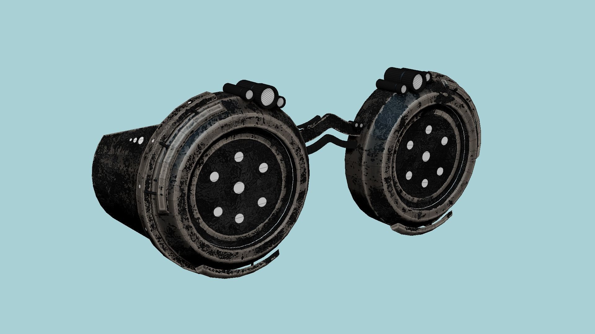 SciFi Glasses G05 Metal - Character Design Fashion Low-poly 3D model_6