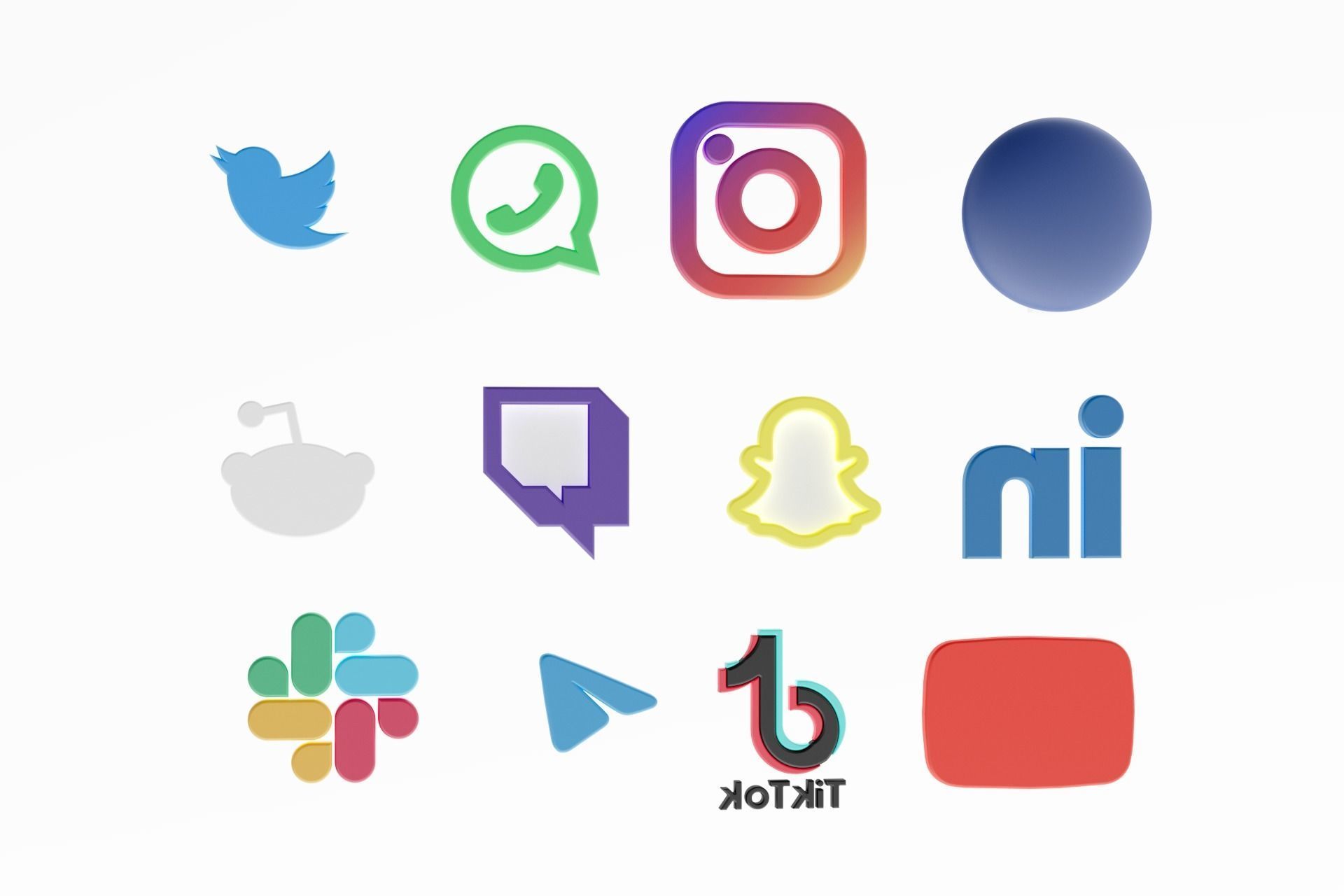 3D Social media icons 3D model_37