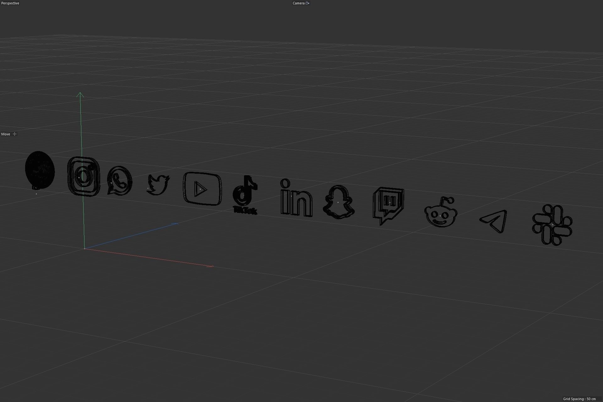 3D Social media icons 3D model_73
