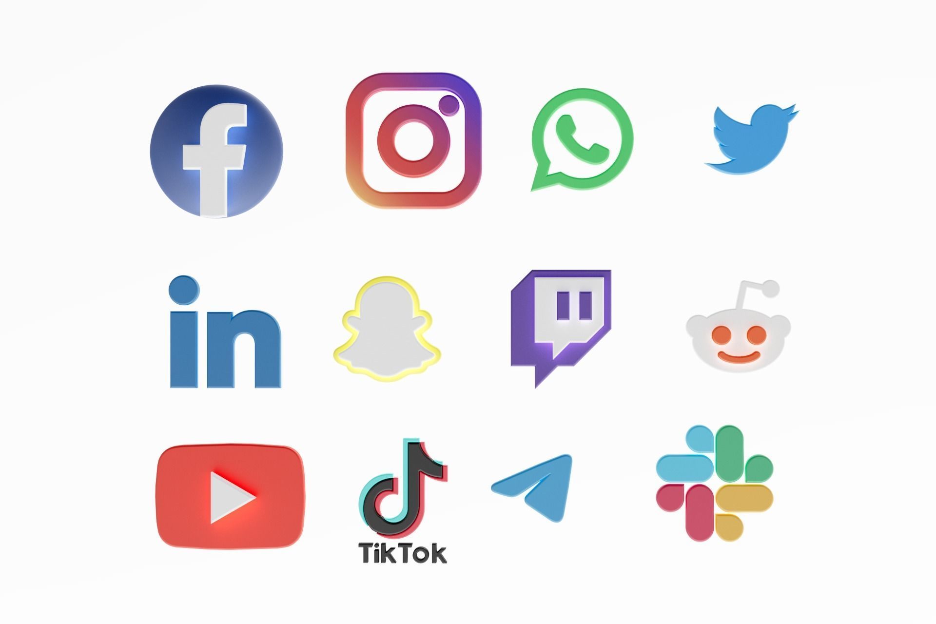 3D Social media icons 3D model_69