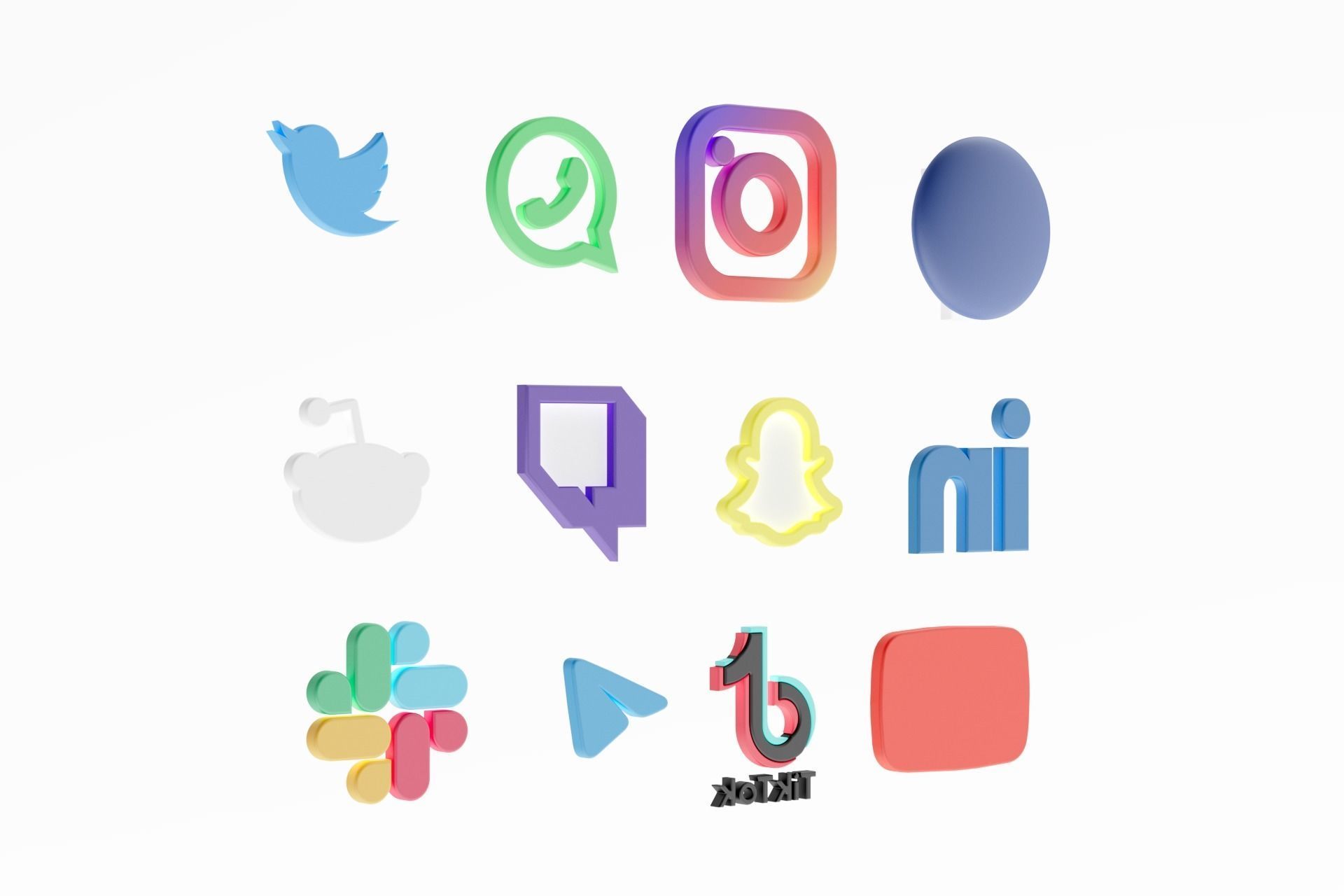 3D Social media icons 3D model_41