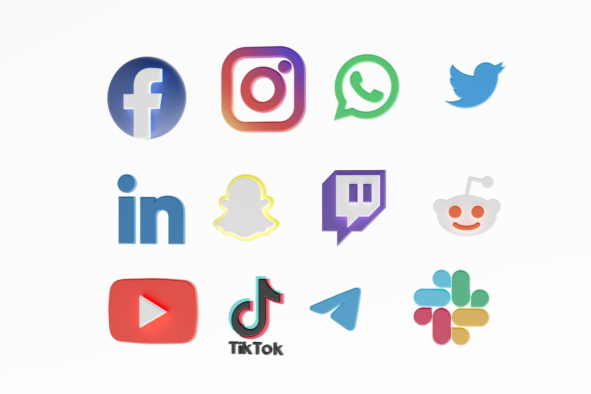 3D Social media icons 3D model_64