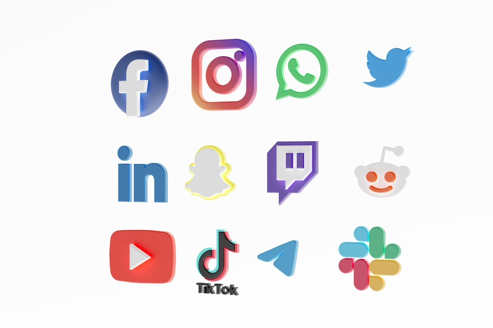 3D Social media icons 3D model_60