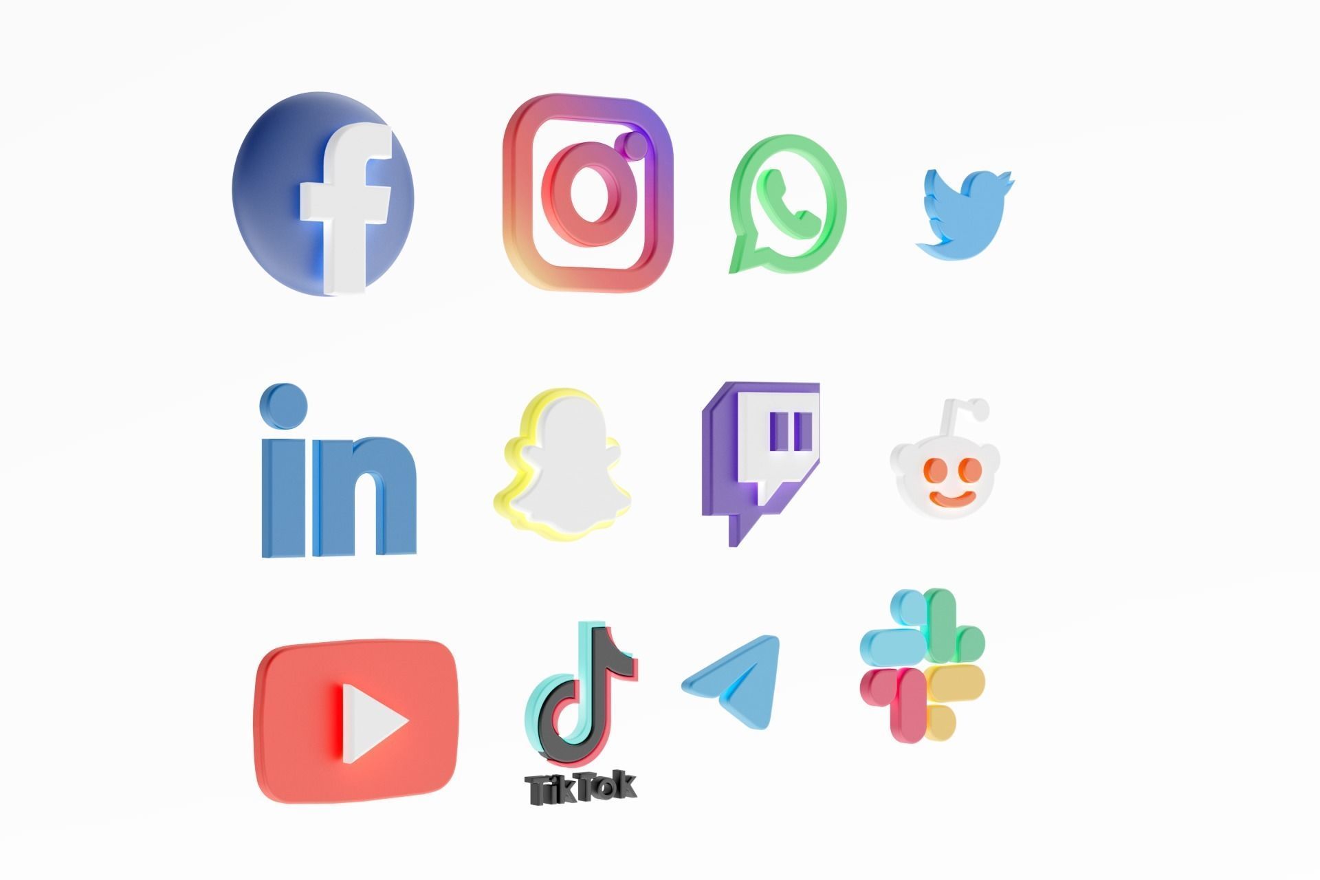3D Social media icons 3D model_14