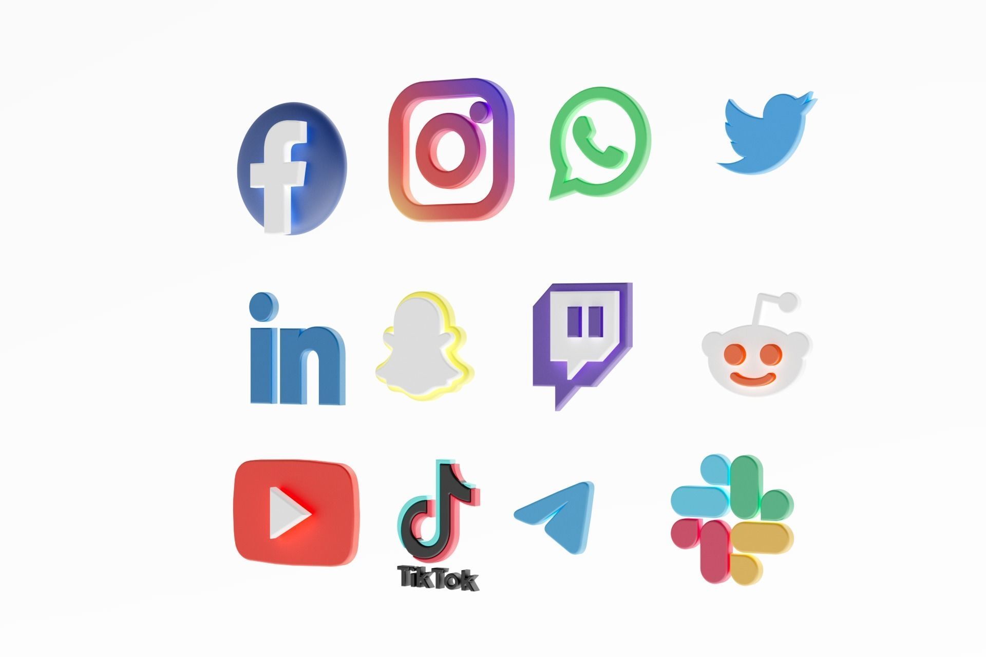 3D Social media icons 3D model_59